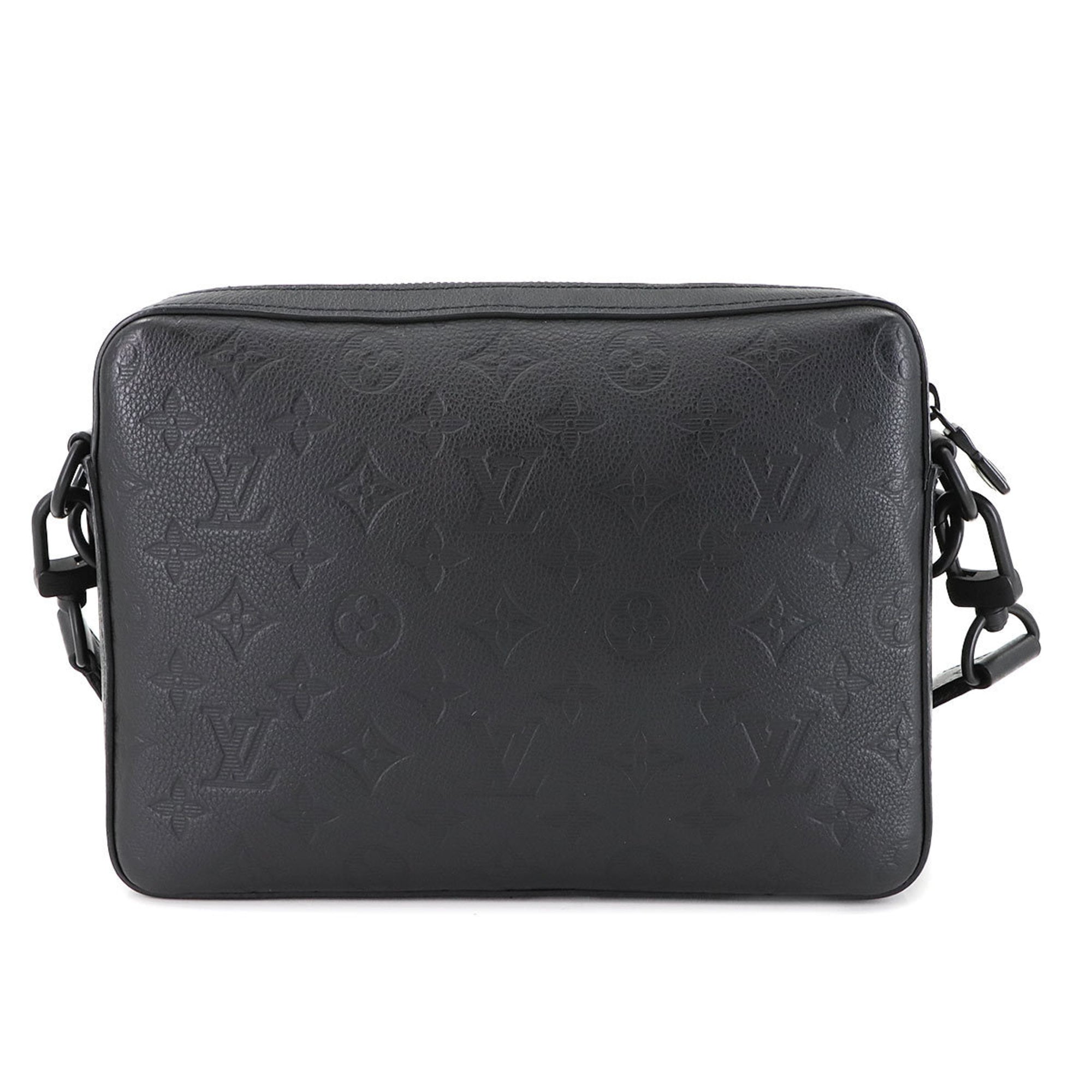 Louis Vuitton Black Noir Monogram Shadow Messenger Bag Shoulder Bag (Pre-Owned)