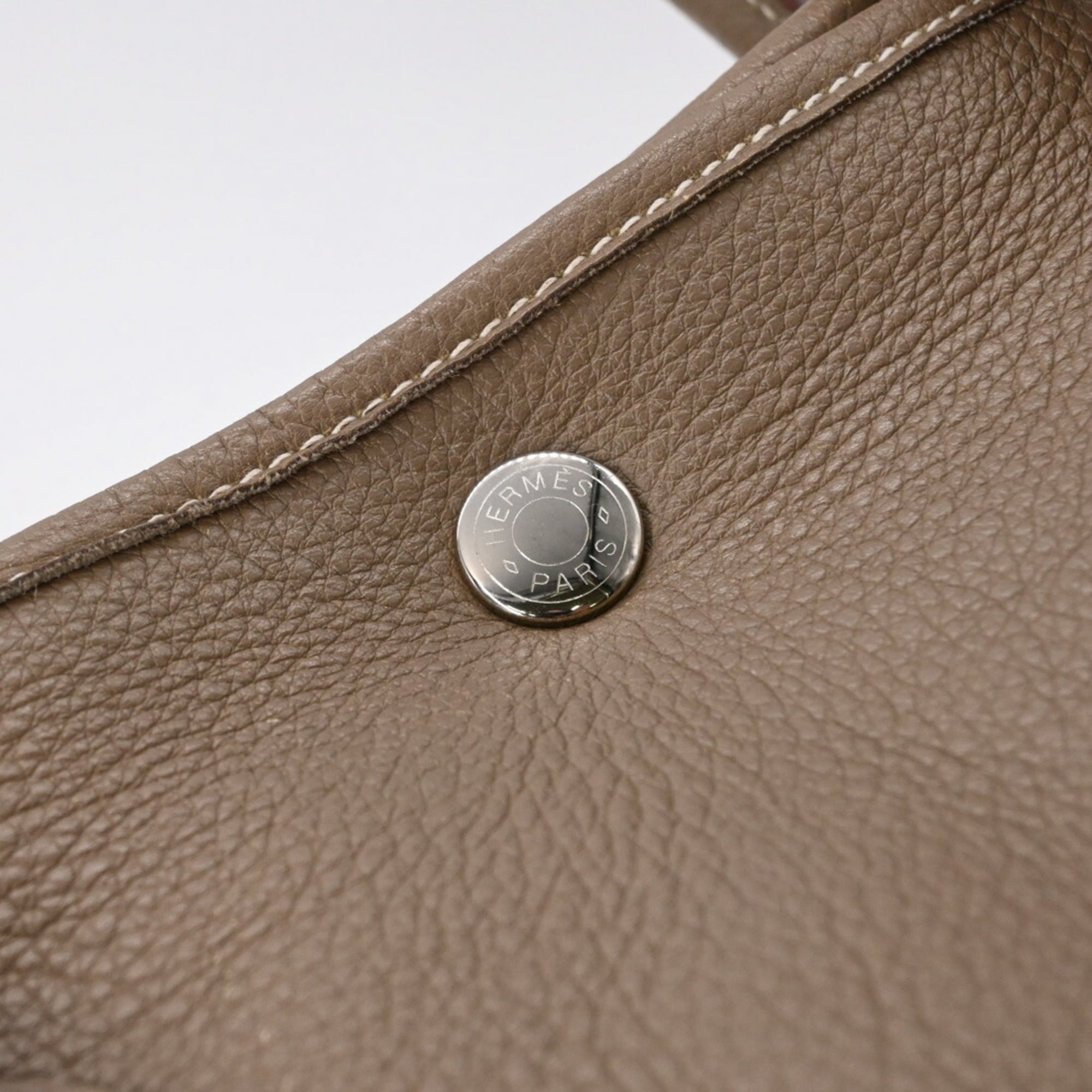 Hermes Etoupe Gray Grayish Negonda Leather Handbag (Pre-Owned)