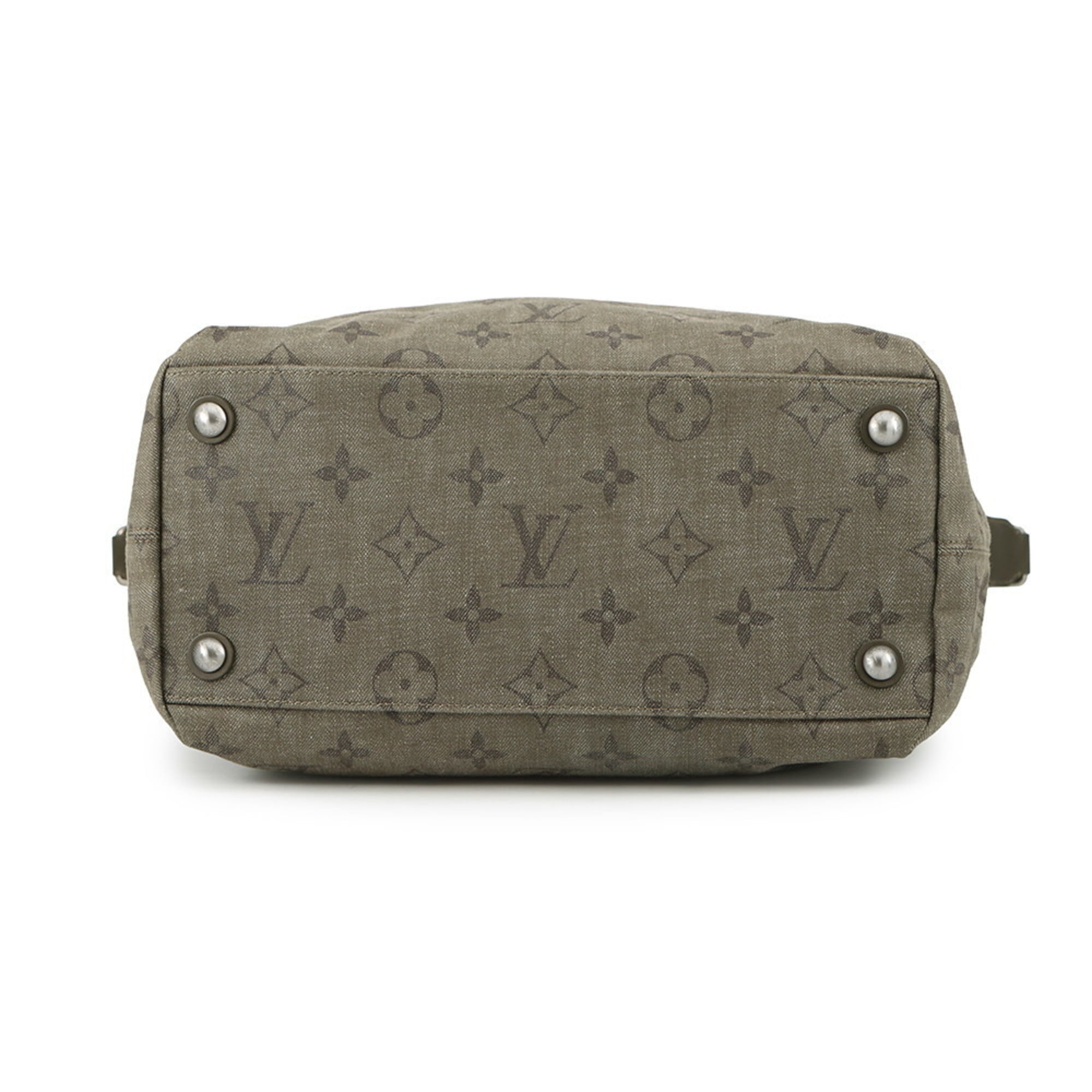 Louis Vuitton Monogram Impression Khaki Denim Shoulder Bag (Pre-Owned)