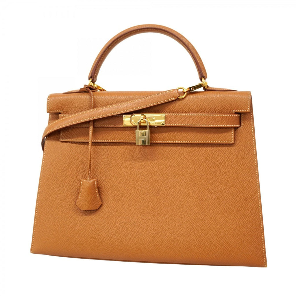 Hermes Gold Courchevel Leather Handbag (Pre-Owned)