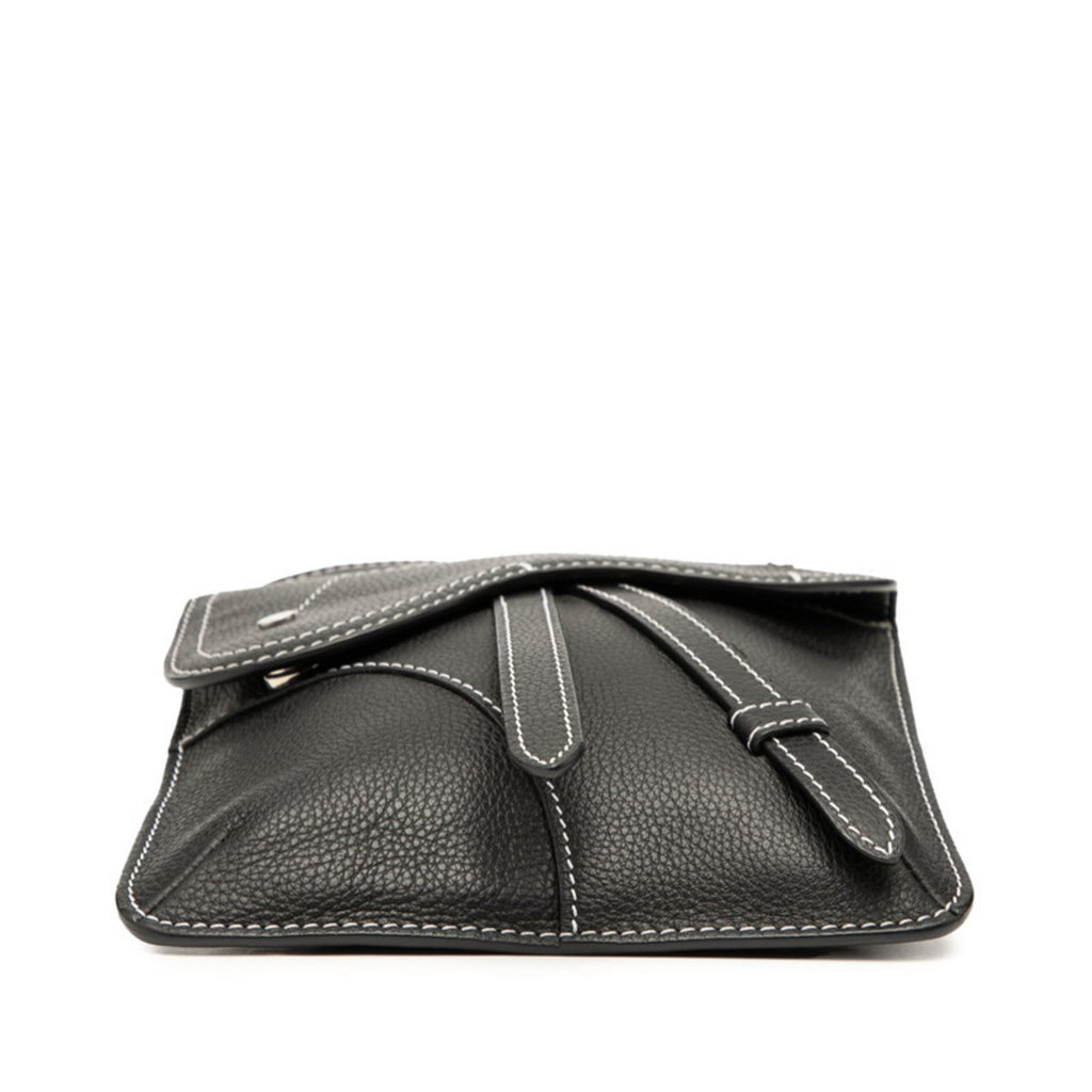 Christian Dior Black Leather Saddle Bag Shoulder Bag (Pre-Owned)