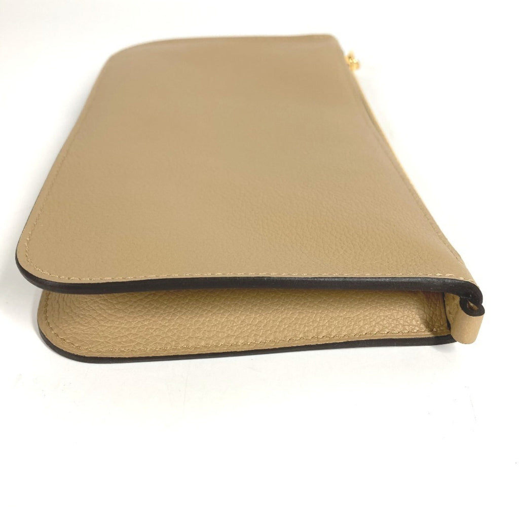Hermes Beige Leather Handbag Pouch Shoulder Bag (Pre-Owned)