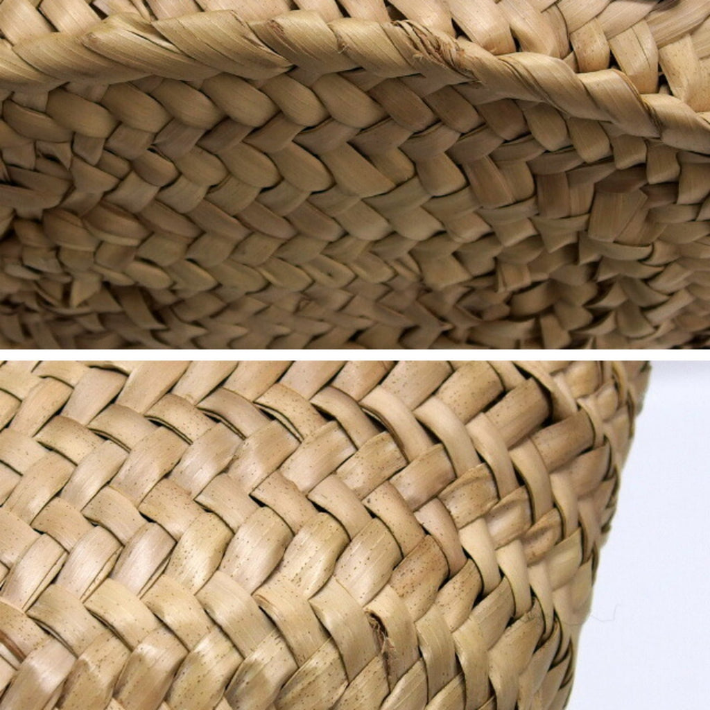 Loewe Beige White Raffia Leather Basket Handbag (Pre-Owned)
