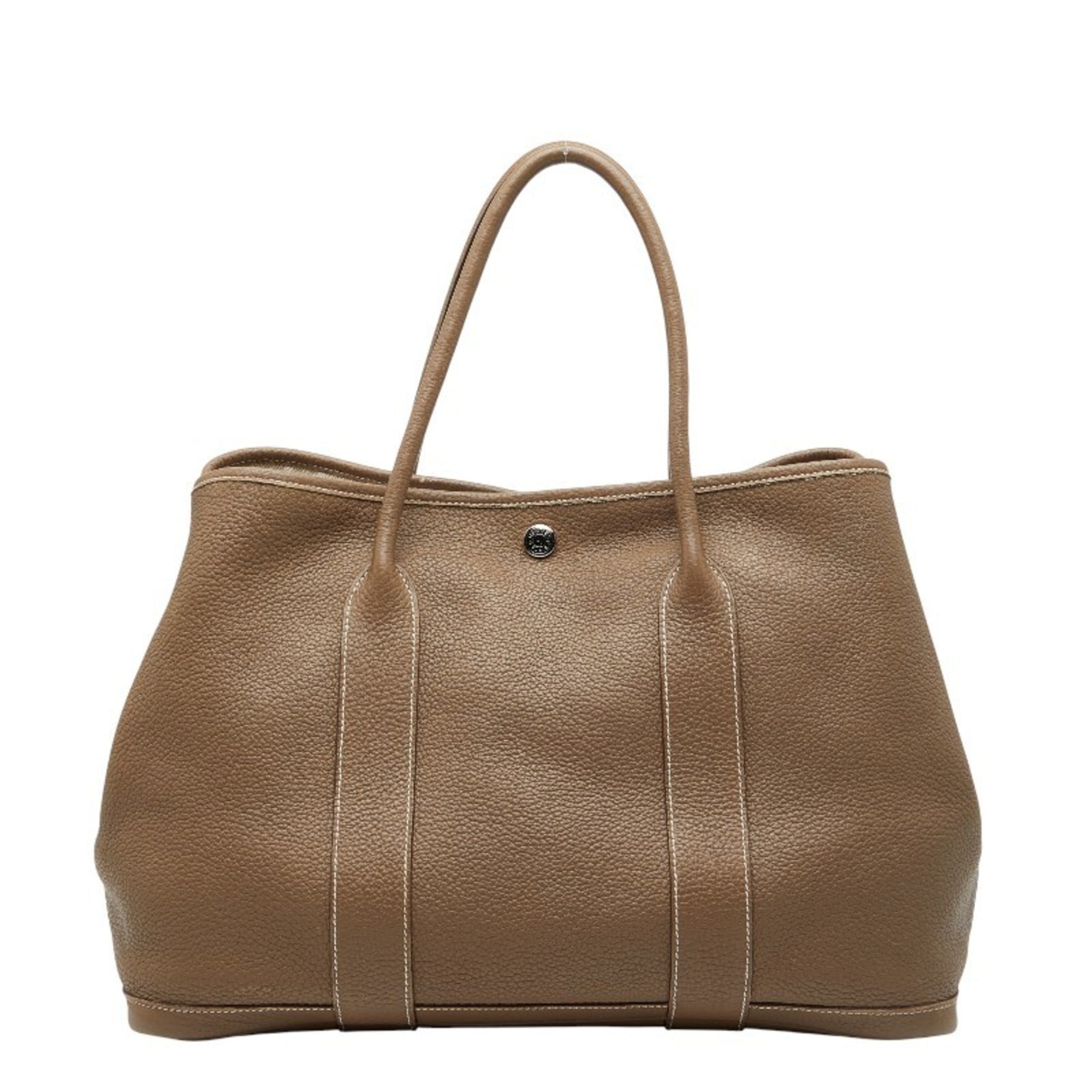 Hermes Beige Etoupe Gray Negonda Leather Handbag Tote Bag (Pre-Owned)