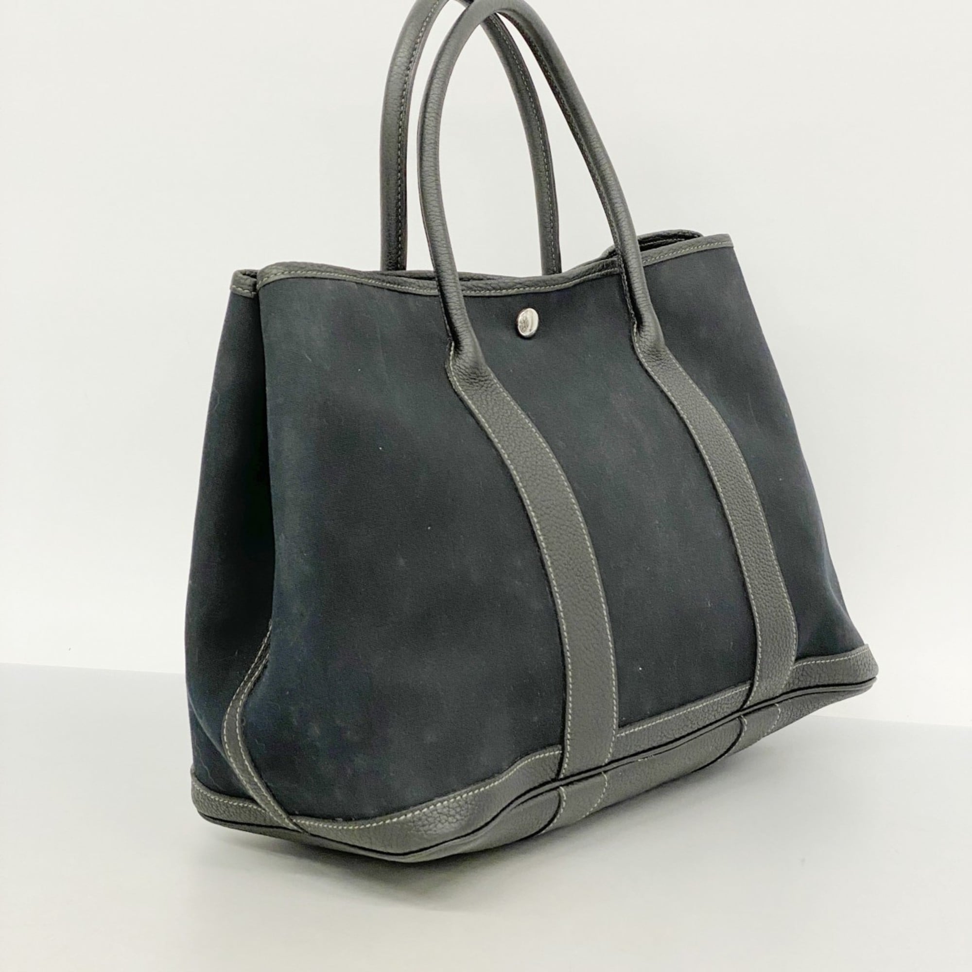 Hermes Black Toile Officier Tote Bag (Pre-Owned)