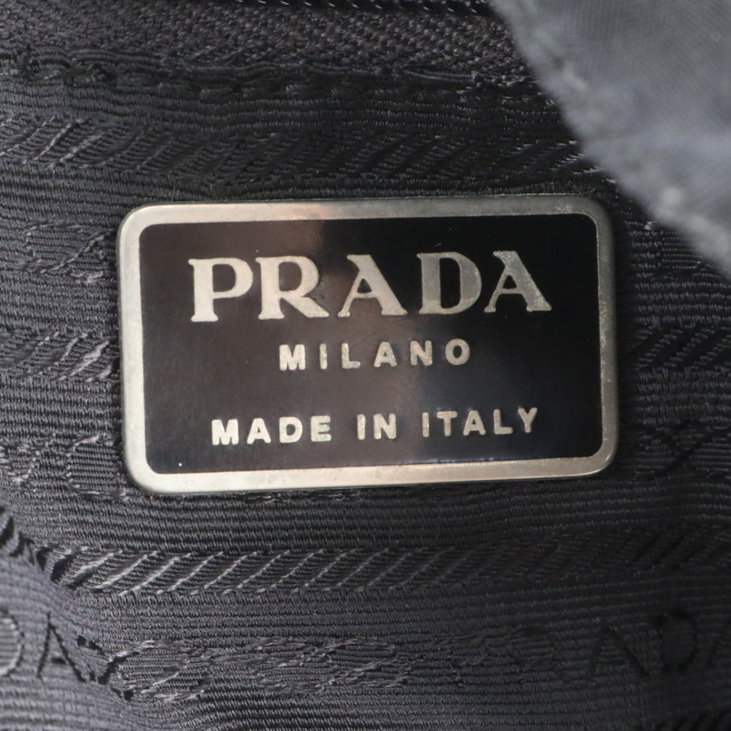 Prada Black Leather Nylon Backpack Shoulder Bag (Pre-Owned)