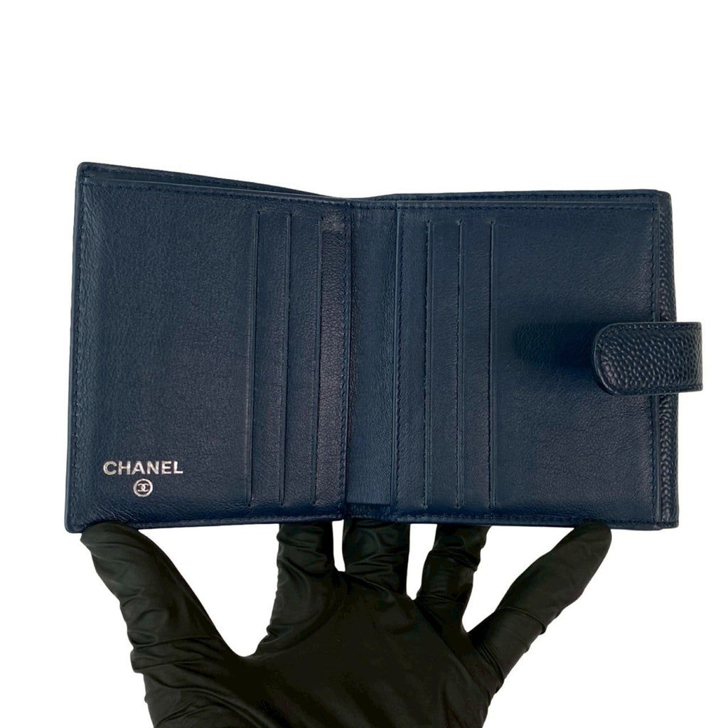 Chanel Navy Grained Calfskin Wallet (Bi-Fold) (Pre-Owned)