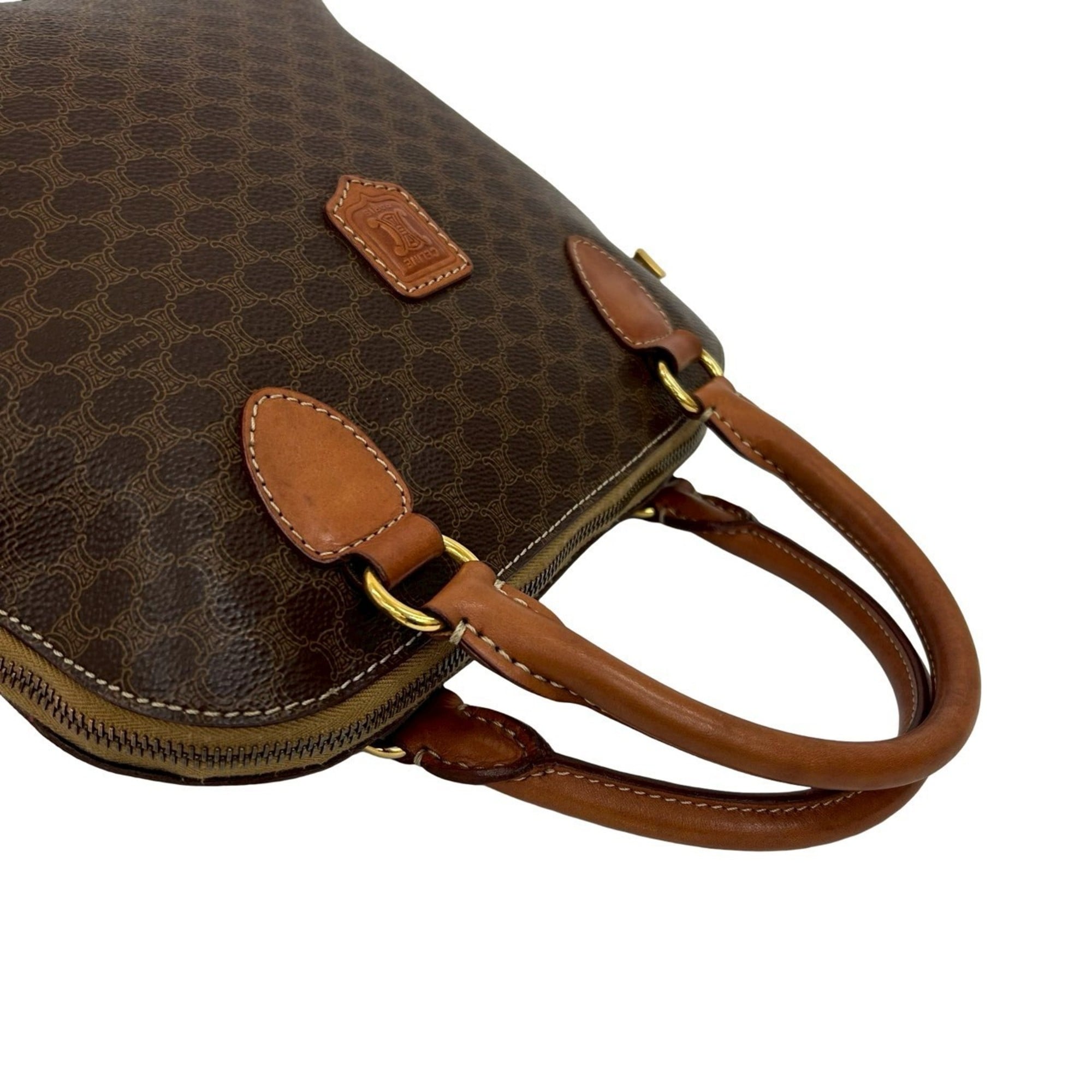 Celine Brown Leather Pvc Handbag Tote Bag (Pre-Owned)