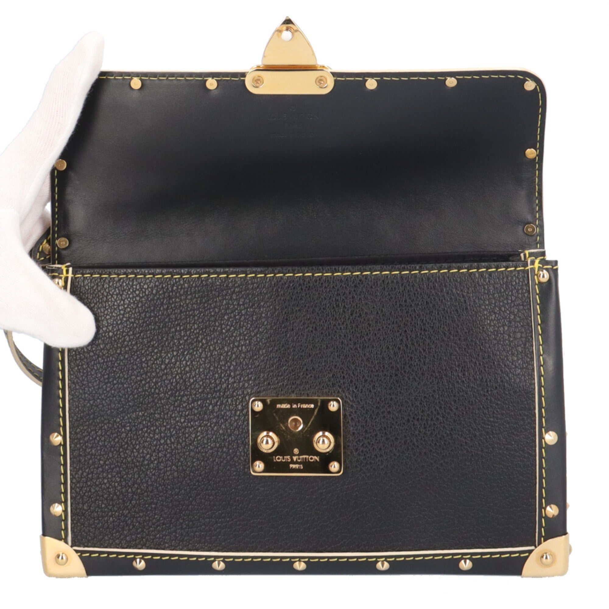 Louis Vuitton Black Leather Shoulder Bag (Pre-Owned)