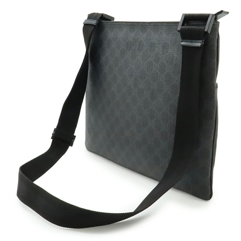 Gucci Gg Plus Black Gray Gg Supreme Leather Shoulder Bag (Pre-Owned)