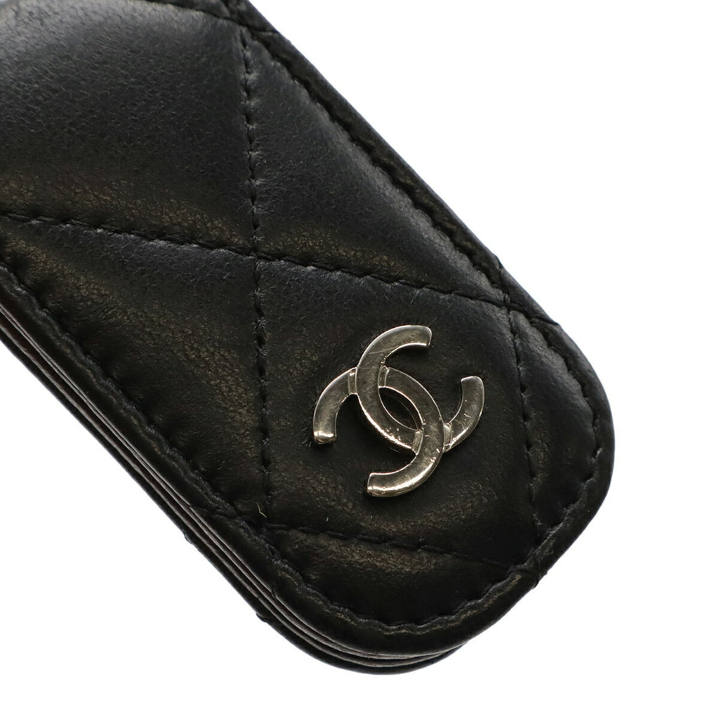 Chanel Matelasse Black Leather Money Clip (Pre-Owned)