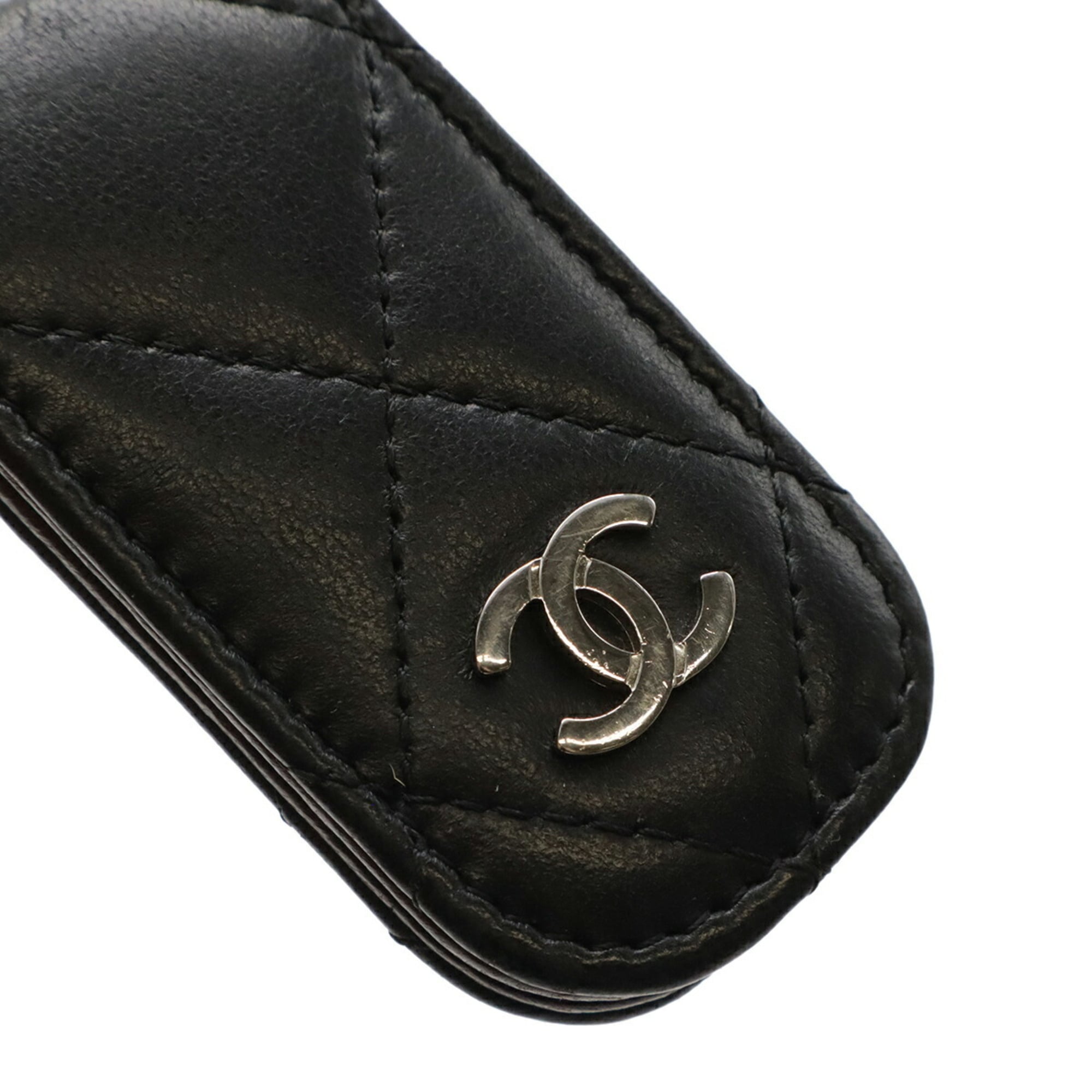 Chanel Matelasse Black Leather Money Clip (Pre-Owned)
