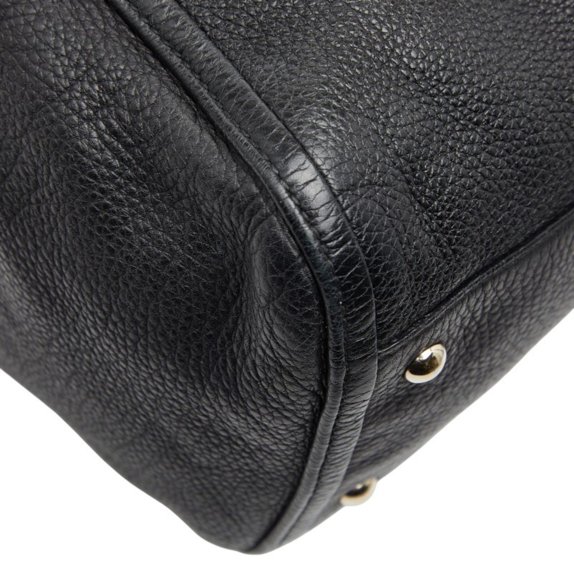 Gucci Black Leather Shoulder Bag Tote Bag (Pre-Owned)