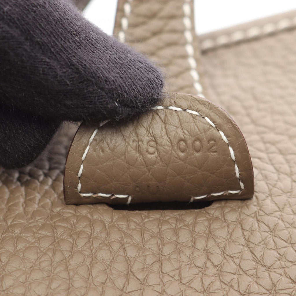 Hermes Etoupe Gray Gray Taurillon Clemence Leather Shoulder Bag (Pre-Owned)