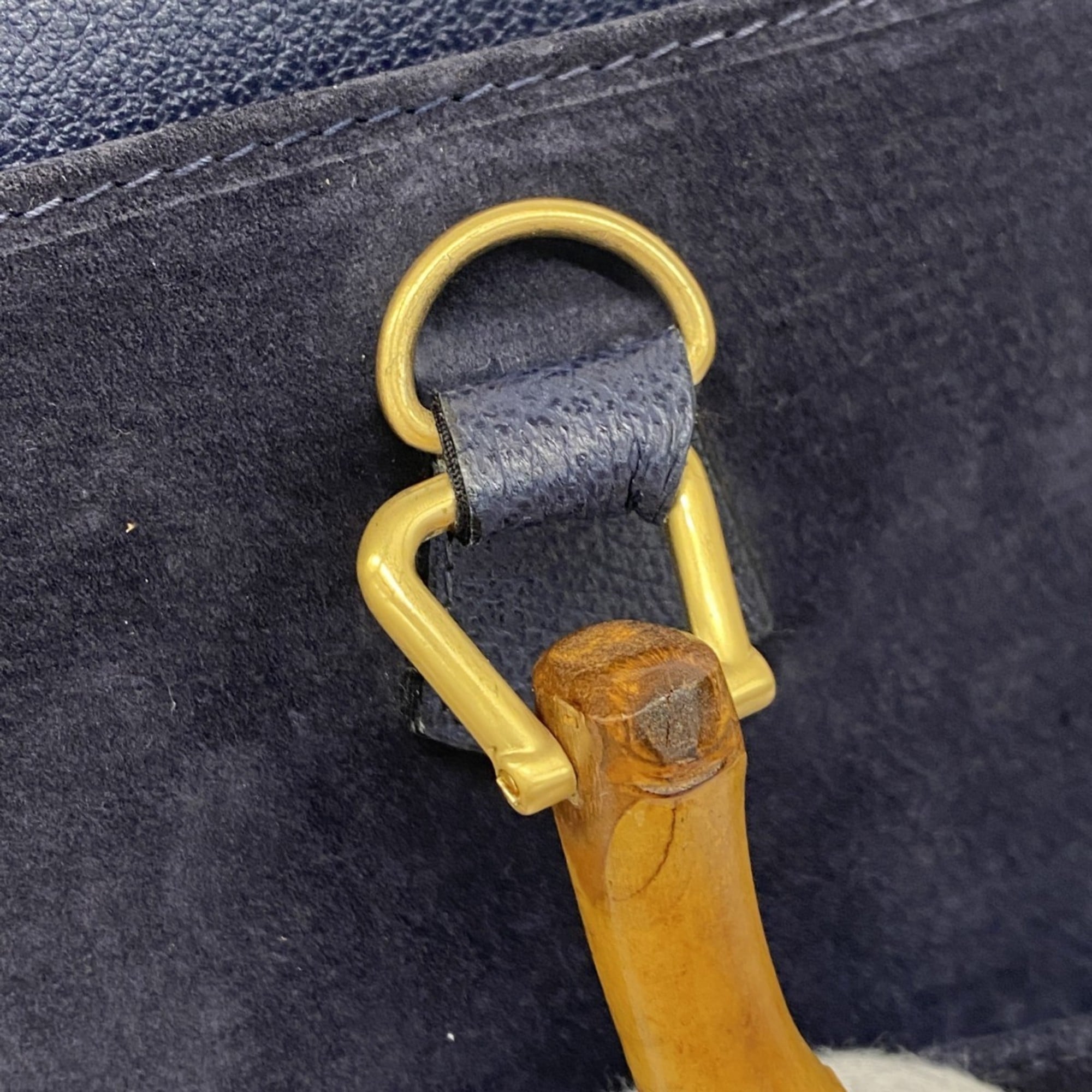 Gucci Navy Suede Handbag (Pre-Owned)