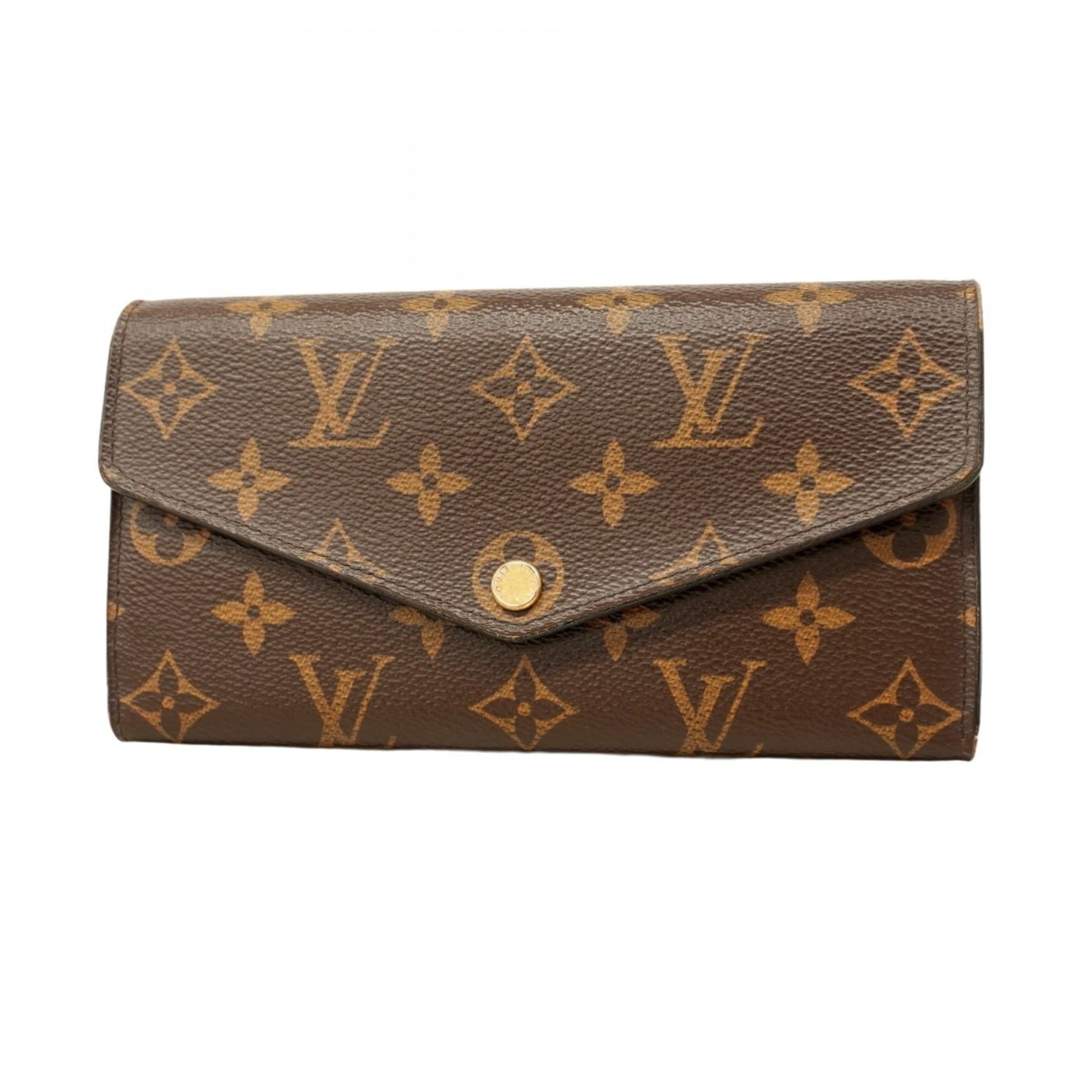 Louis Vuitton Brown Fuchsia Long Wallet (Bi-Fold) (Pre-Owned)