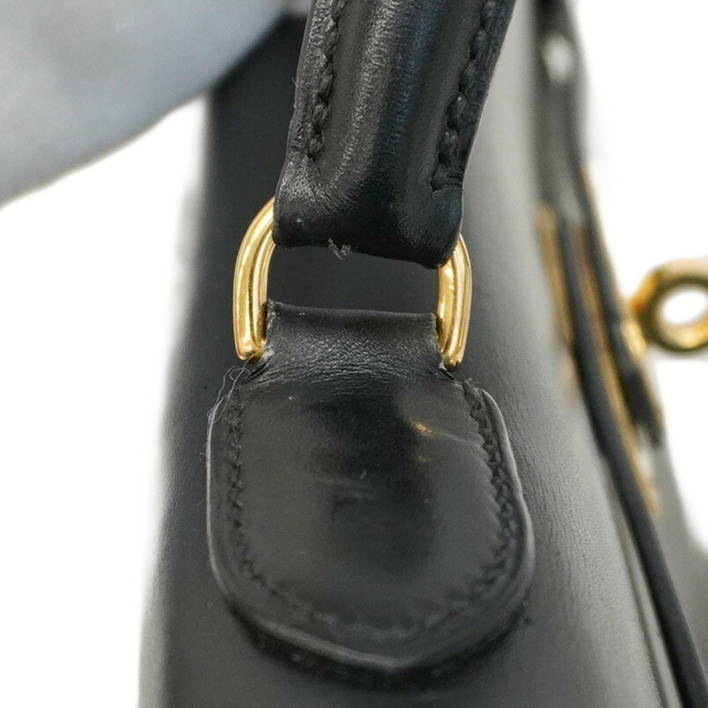 Hermes Black Box Calf Leather Handbag (Pre-Owned)