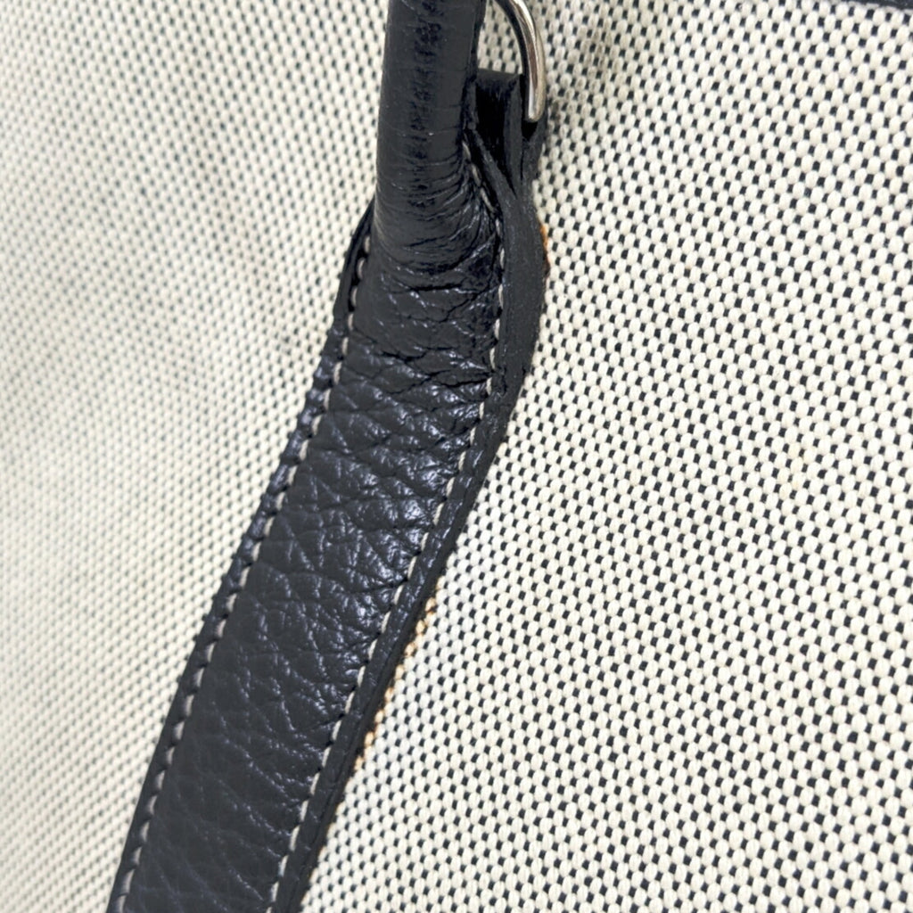 Hermes Black Canvas Leather Shoulder Bag (Pre-Owned)