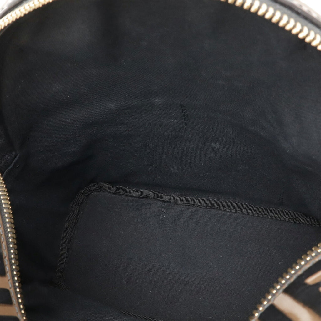 Fendi Black Brown Leather Backpack (Pre-Owned)
