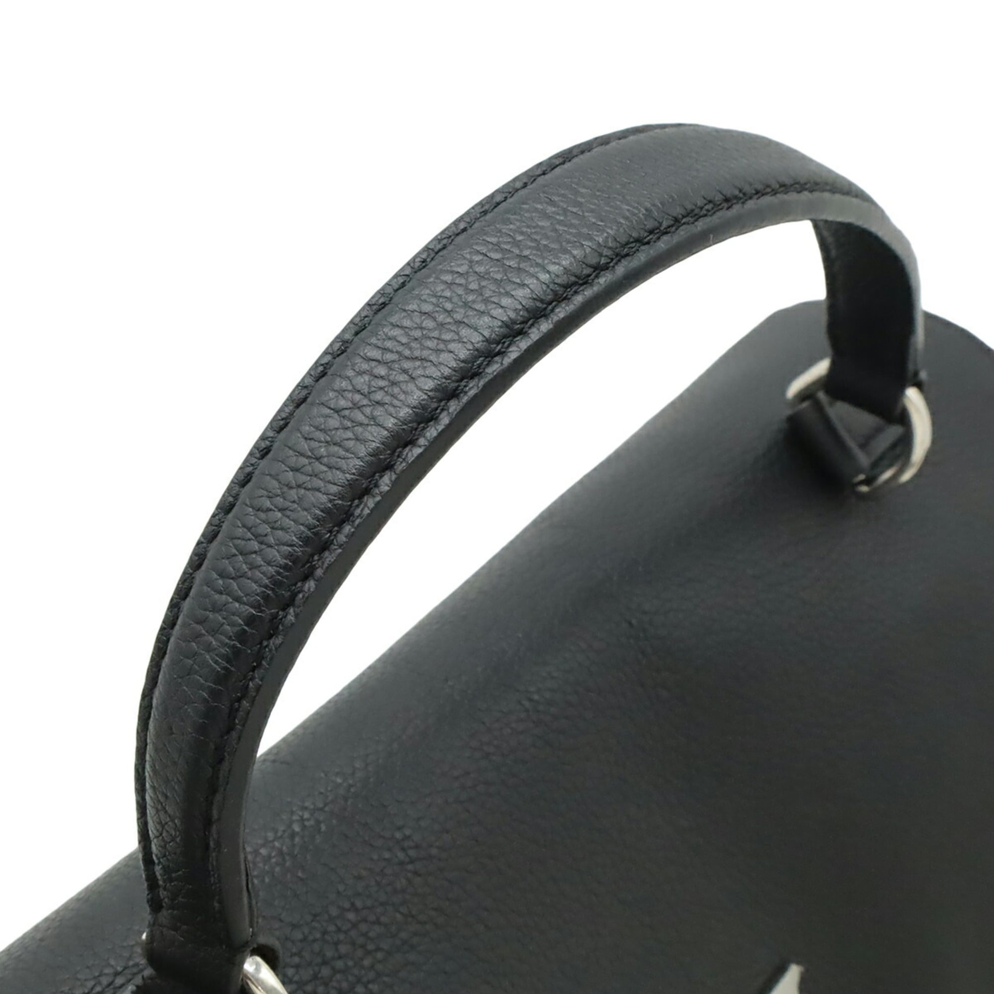 Louis Vuitton Black Noir Leather Handbag Shoulder Bag (Pre-Owned)