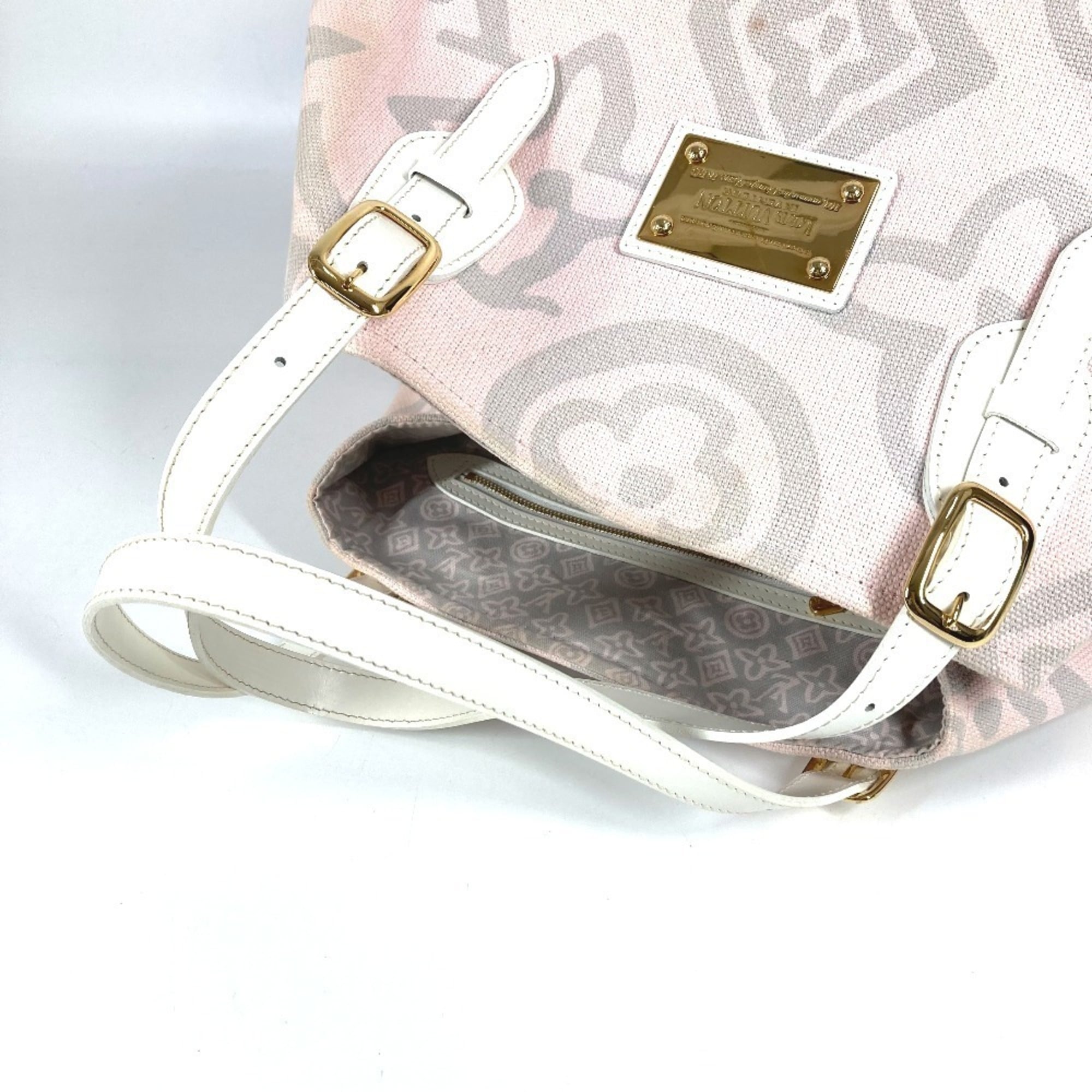 Louis Vuitton Pink Canvas Leather Boston Bag Shoulder Bag Tote Bag (Pre-Owned)