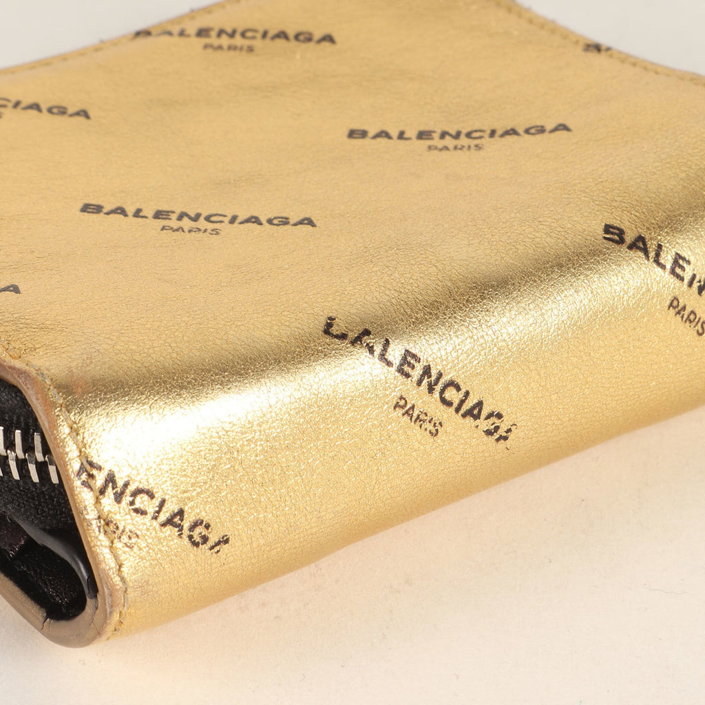 Balenciaga Gold Metallic Leather Wallet (Bi-Fold) (Pre-Owned)