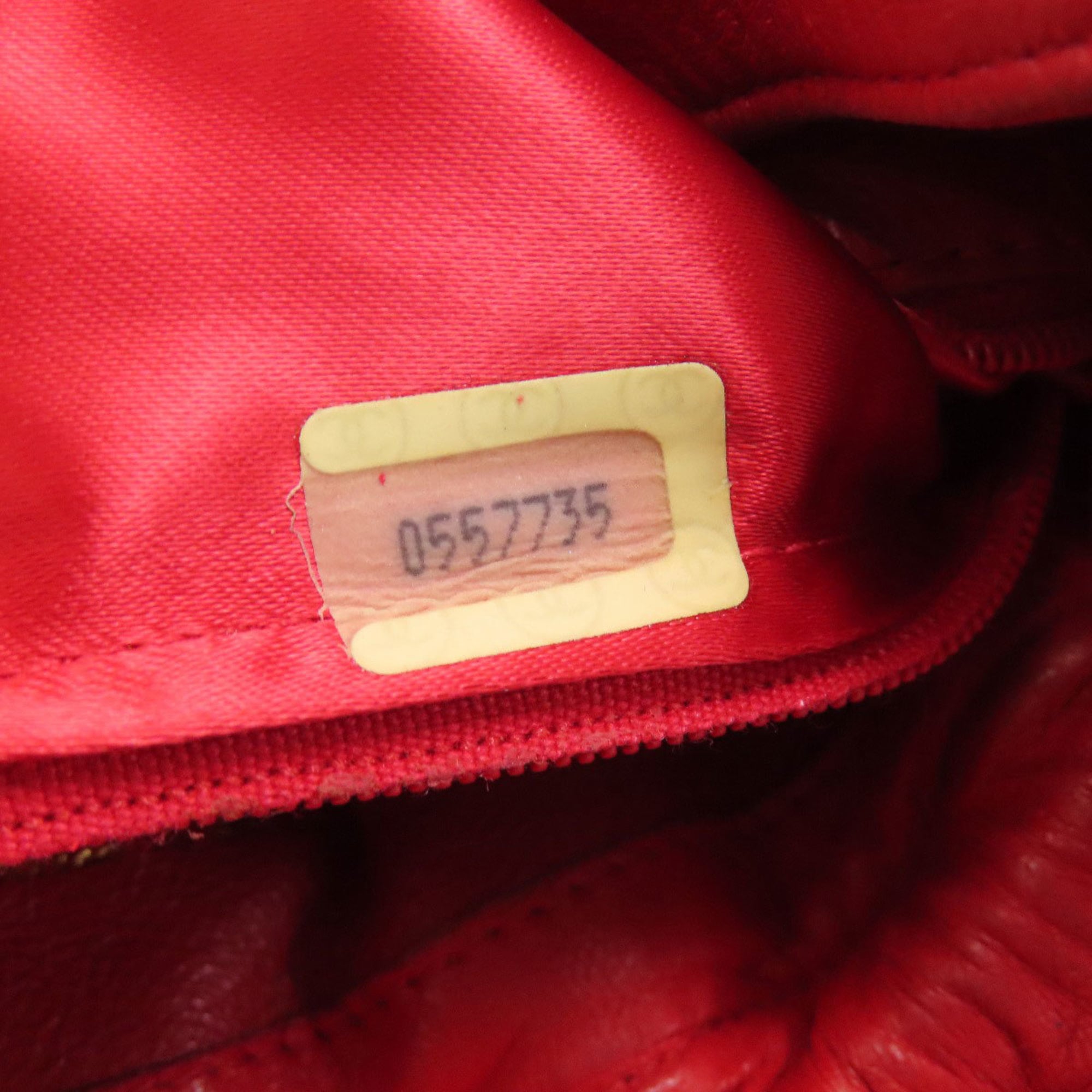 Chanel Red Color Satin Shoulder Bag (Pre-Owned)