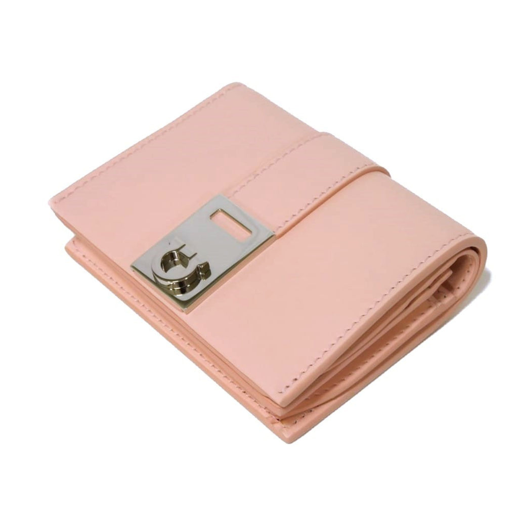 Salvatore Ferragamo Gancini Pink Leather Wallet (Bi-Fold) (Pre-Owned)