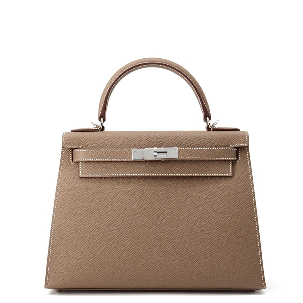 Hermes Kelly Etoupe Gray Epsom Leather Handbag (Pre-Owned)