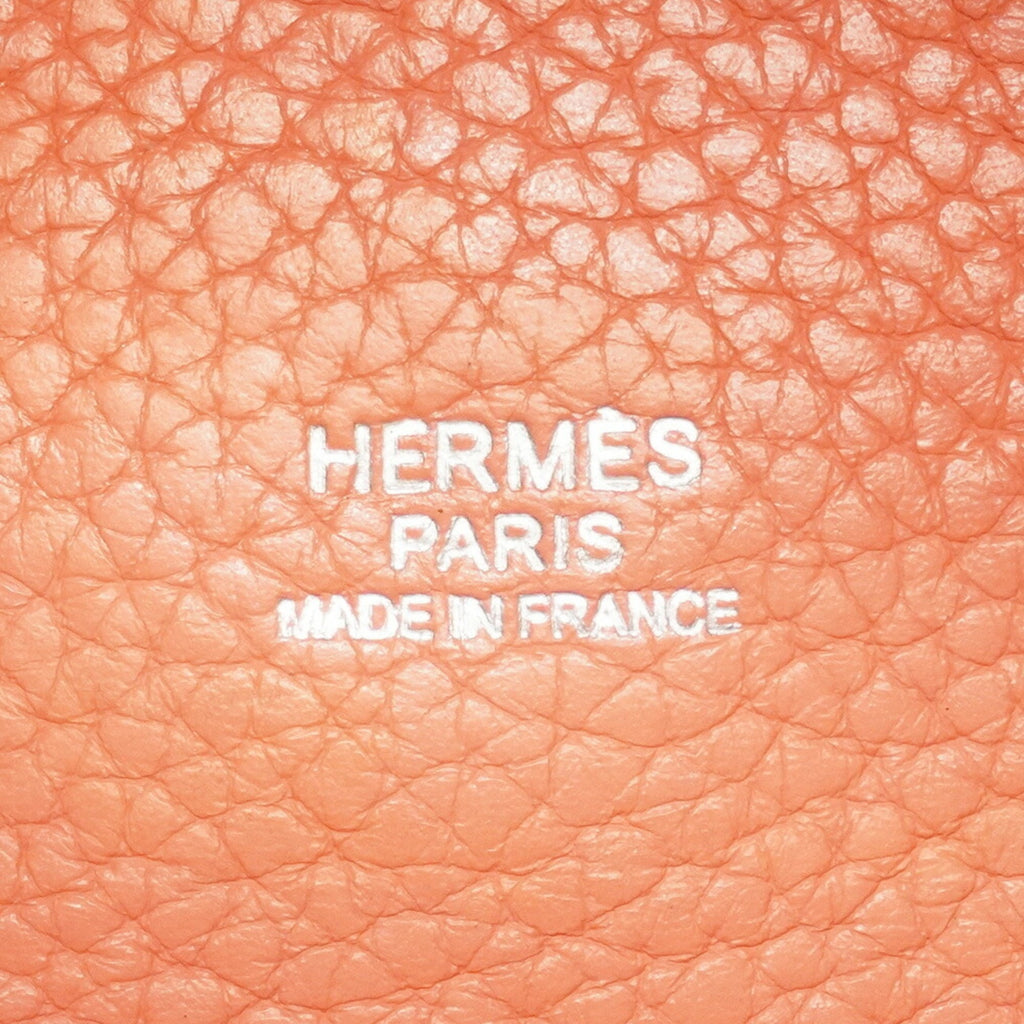 Hermes Silver Taurillon Clemence Leather Handbag (Pre-Owned)