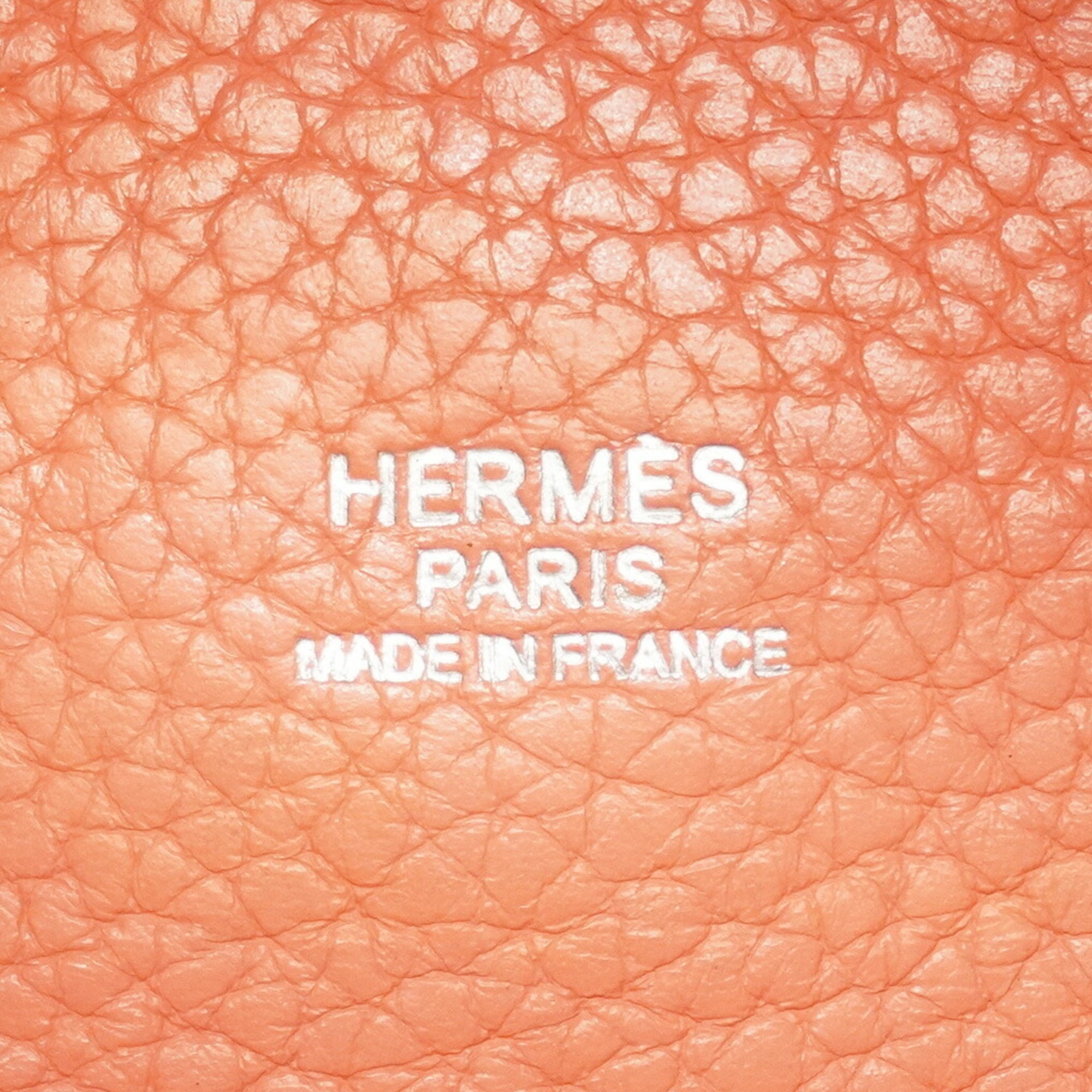 Hermes Silver Taurillon Clemence Leather Handbag (Pre-Owned)