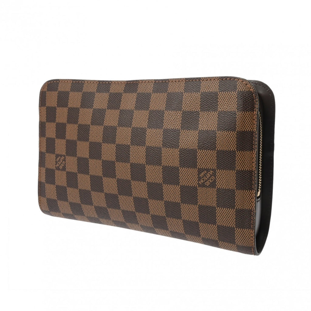Louis Vuitton Brown Damier Canvas Clutch Bag (Pre-Owned)