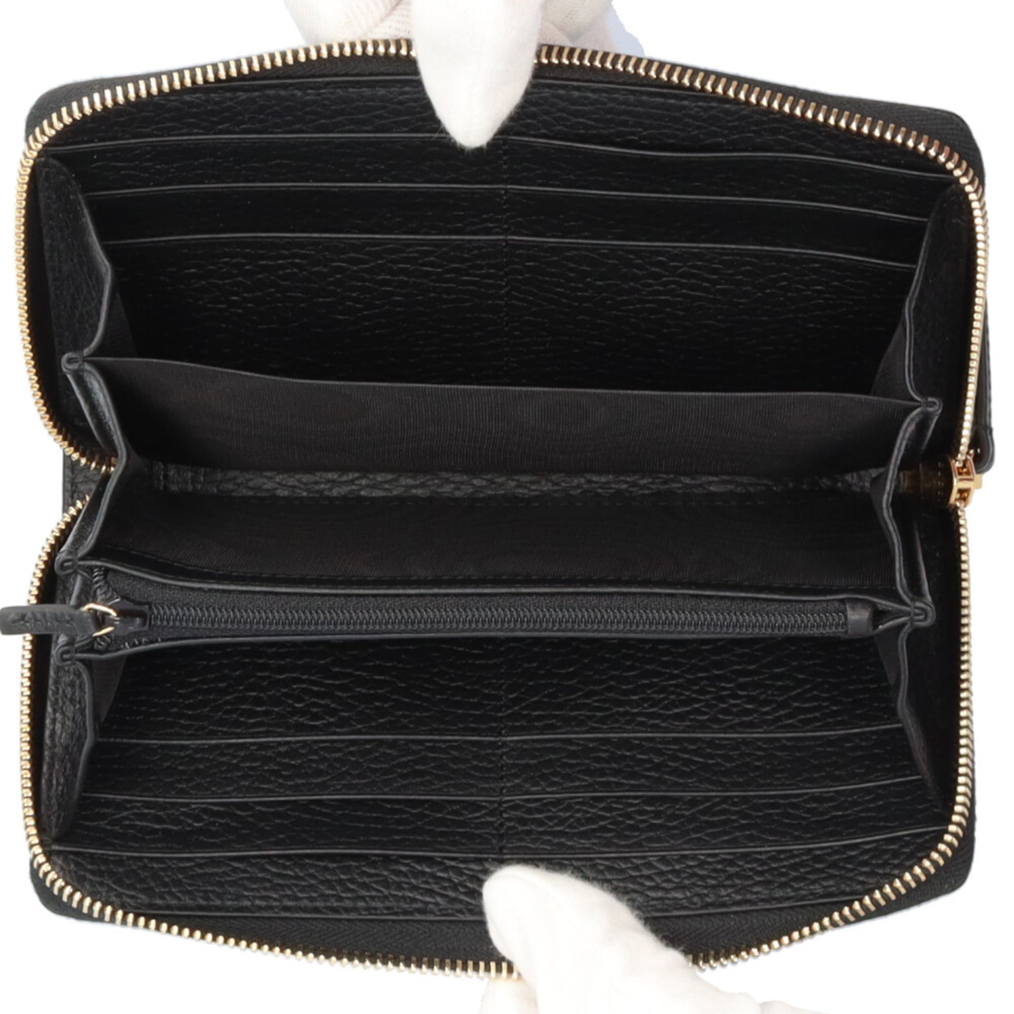 Gucci Black Leather Long Wallet (Bi-Fold) (Pre-Owned)