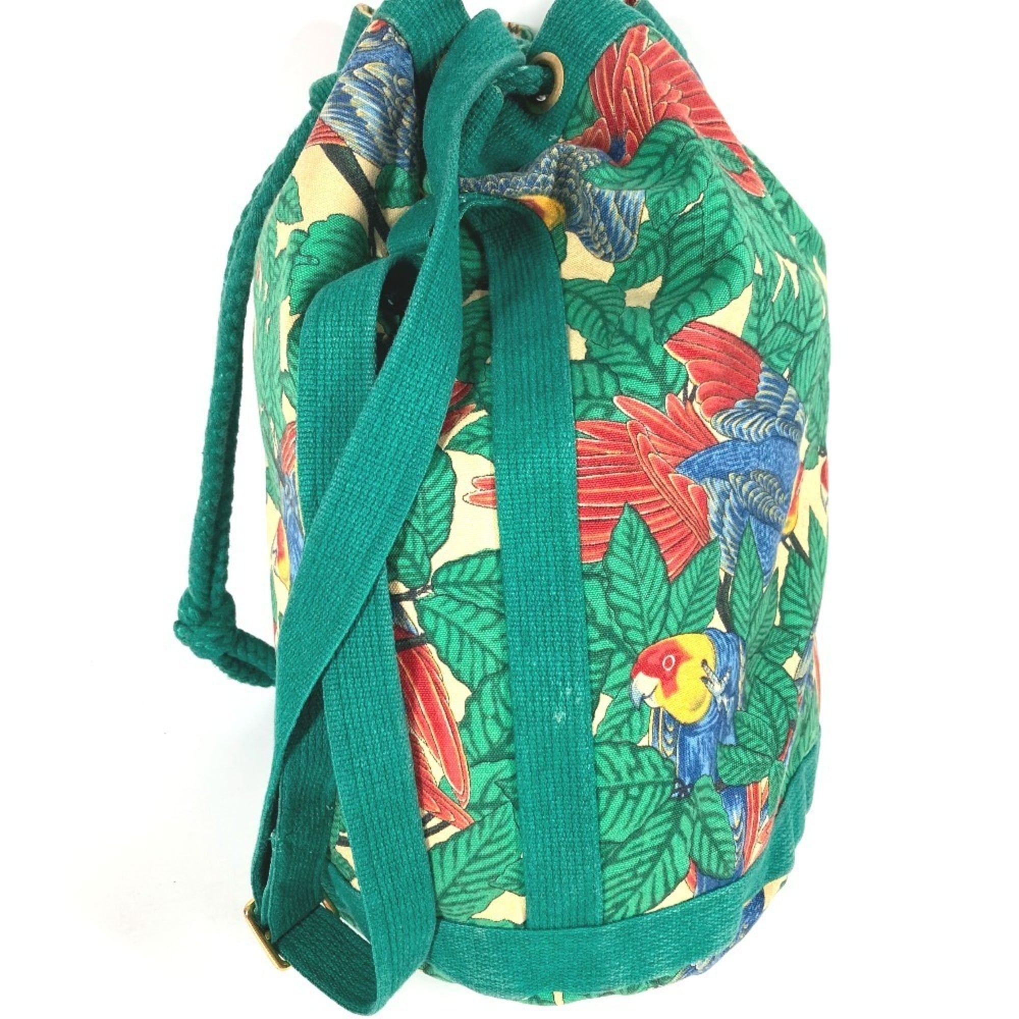 Hermes Green Multi-Color Cotton Shoulder Bag (Pre-Owned)