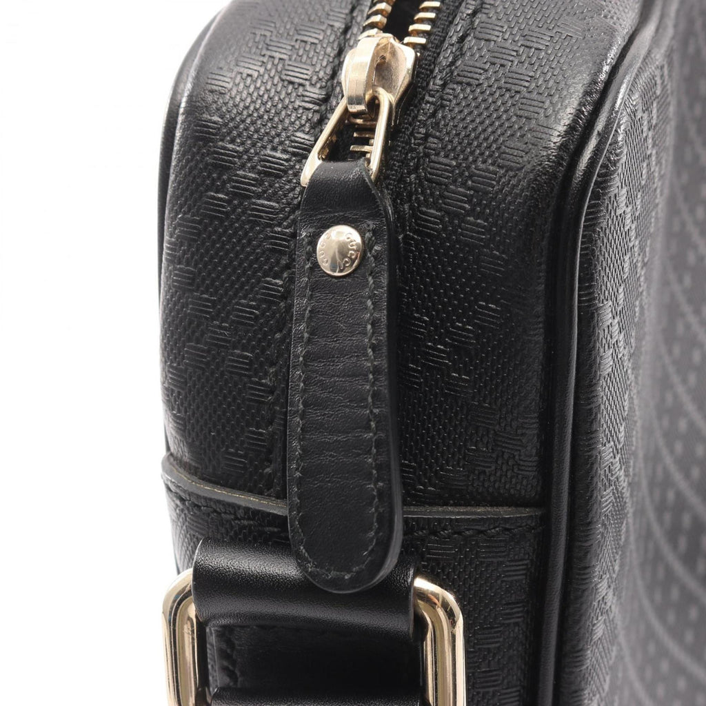 Gucci Black Coated Canvas Leather Shoulder Bag (Pre-Owned)