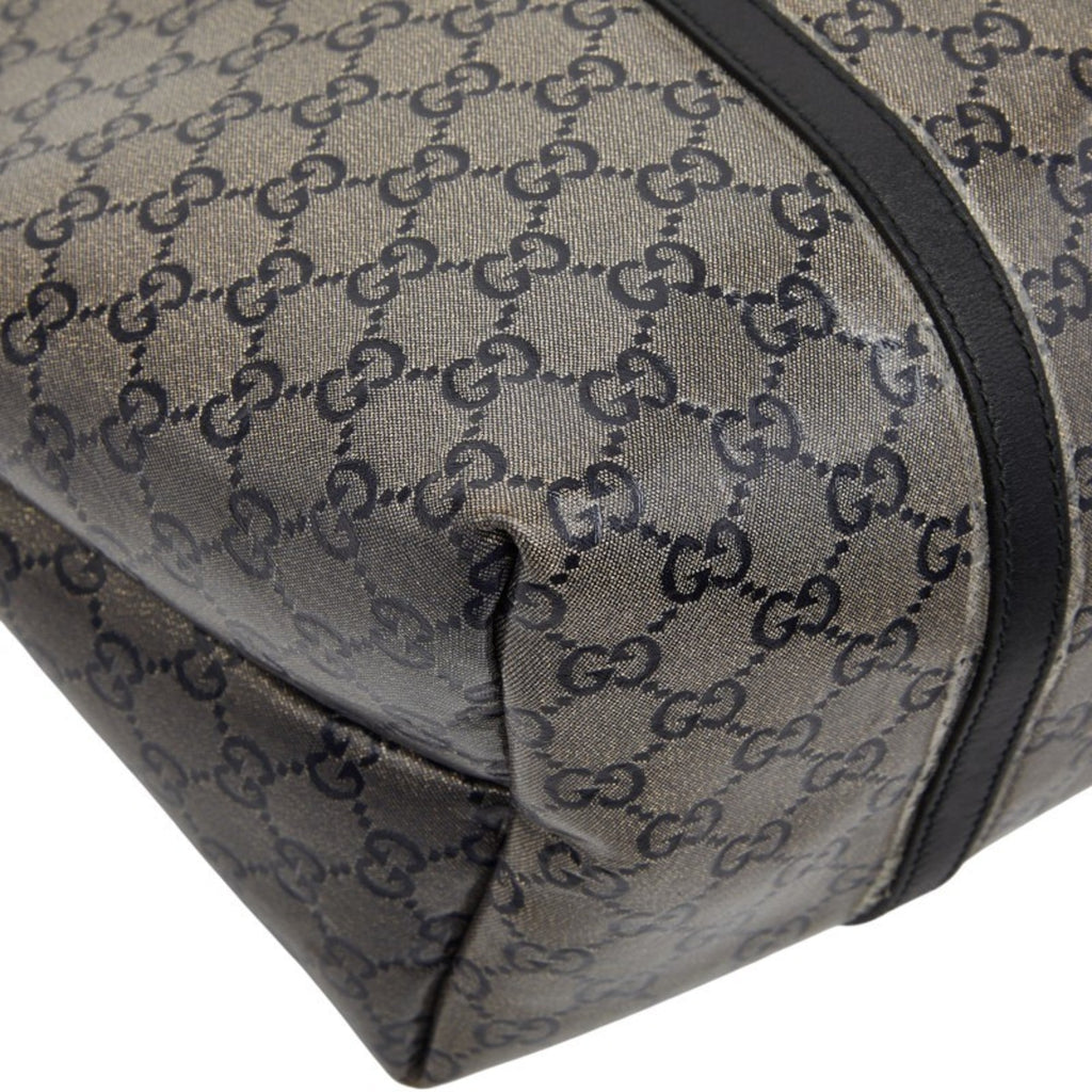 Gucci Black Gray Pvc Leather Tote Bag (Pre-Owned)