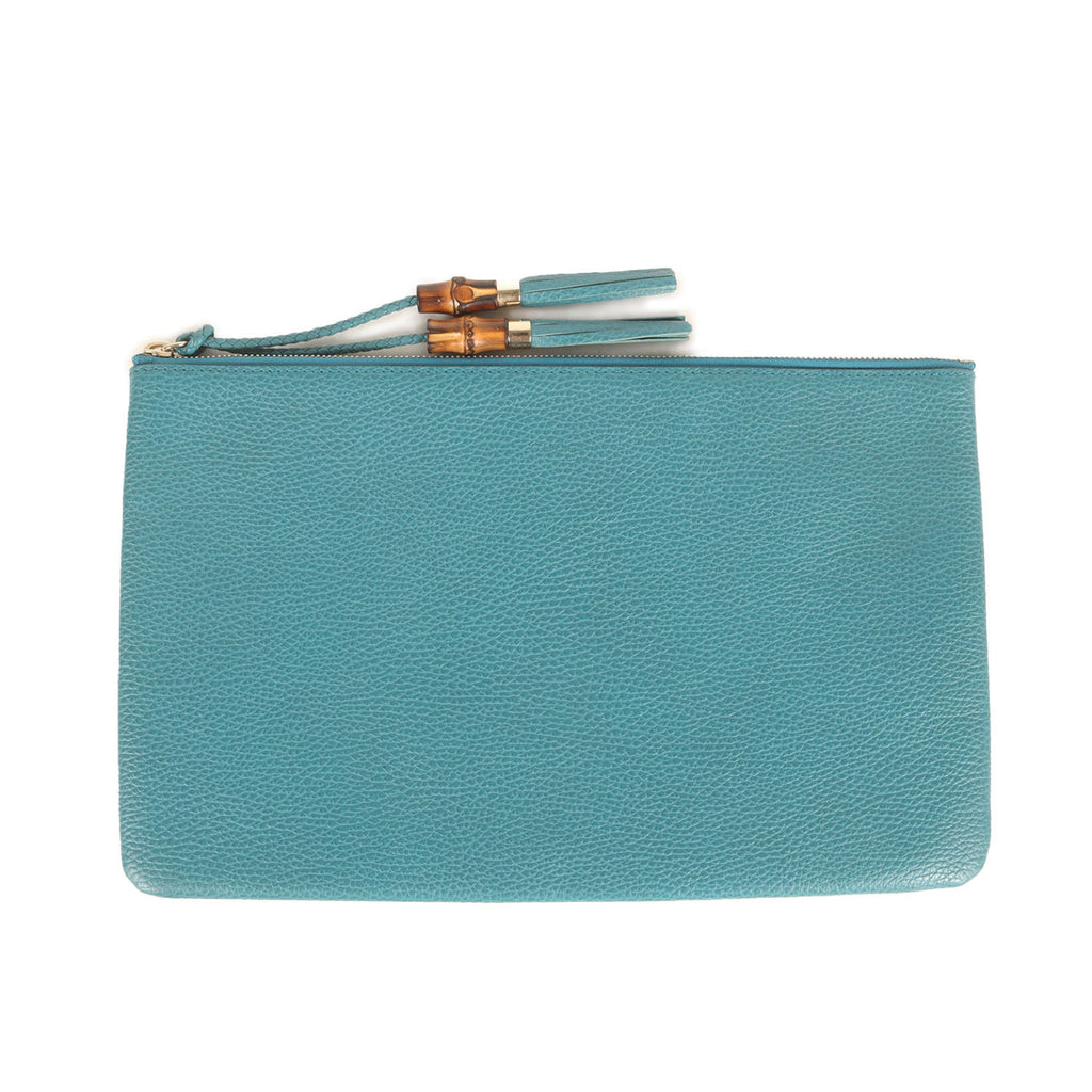 Gucci Turquoise Leather Clutch Bag (Pre-Owned)