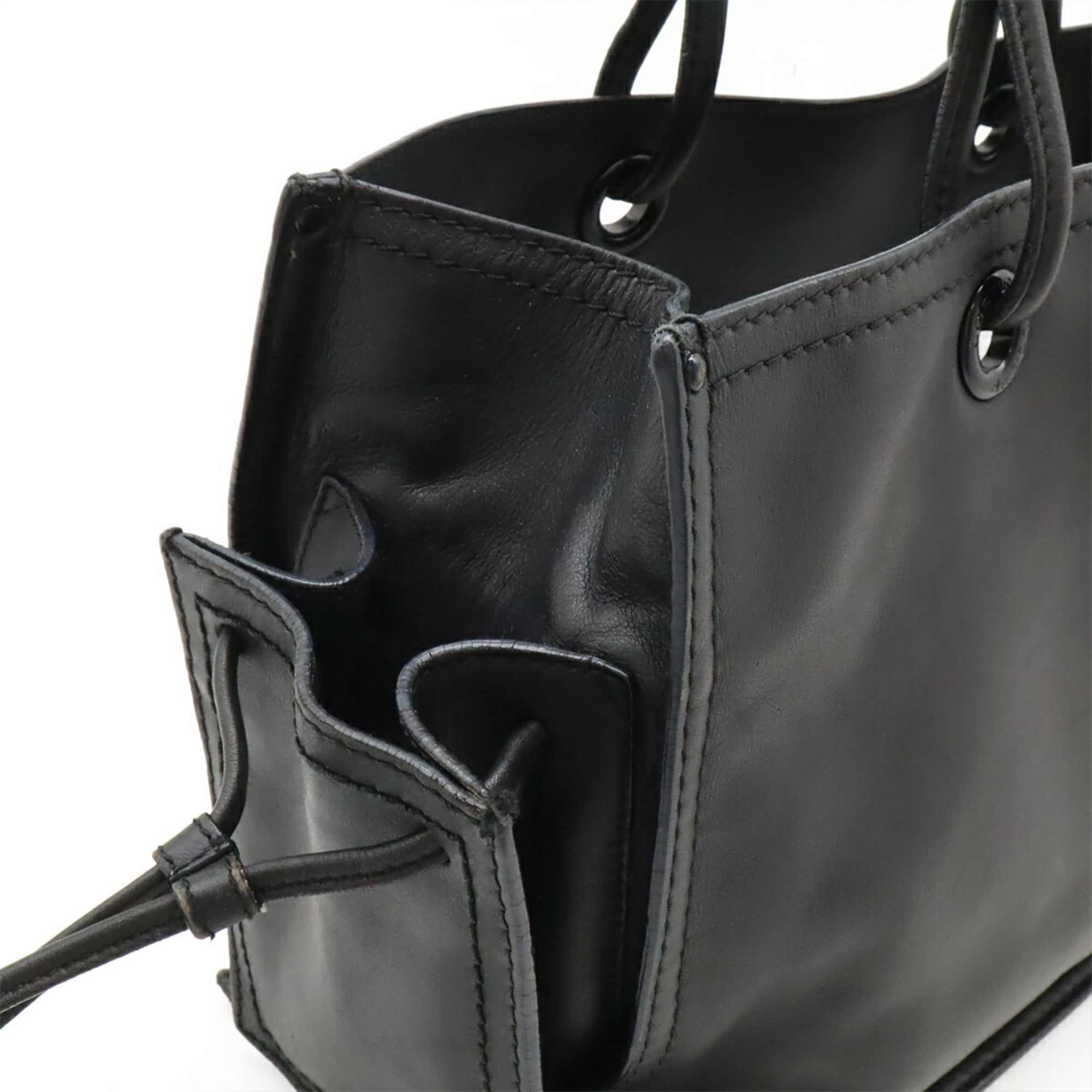 Loewe Black Leather Shoulder Bag Tote Bag (Pre-Owned)