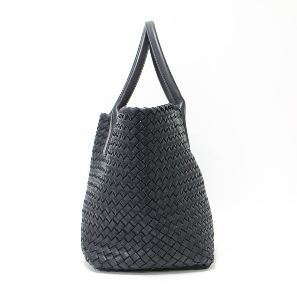 Bottega Veneta Black Intrecciato Handbag Tote Bag (Pre-Owned)