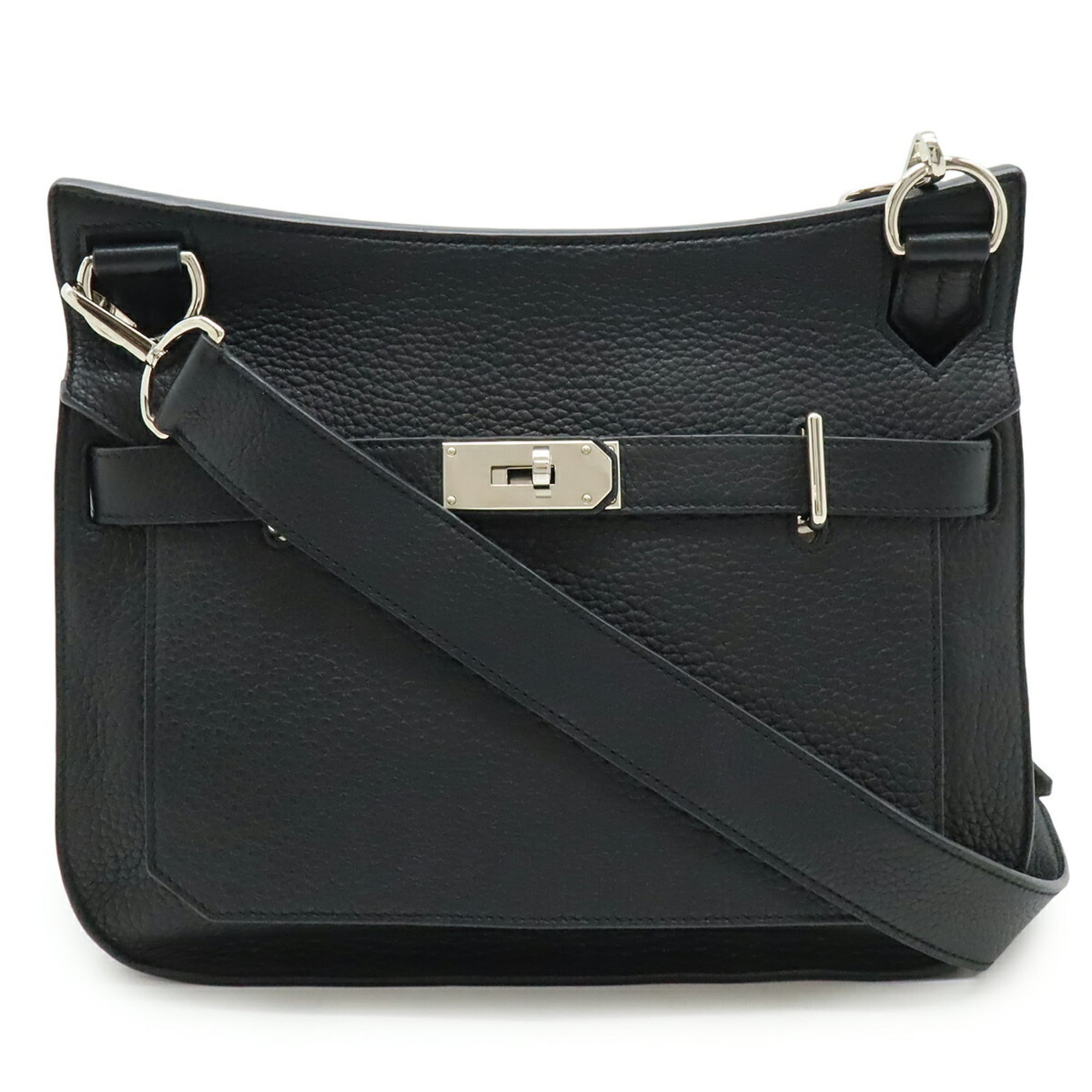Hermes Jypsiere Black Taurillon Clemence Leather Shoulder Bag (Pre-Owned)