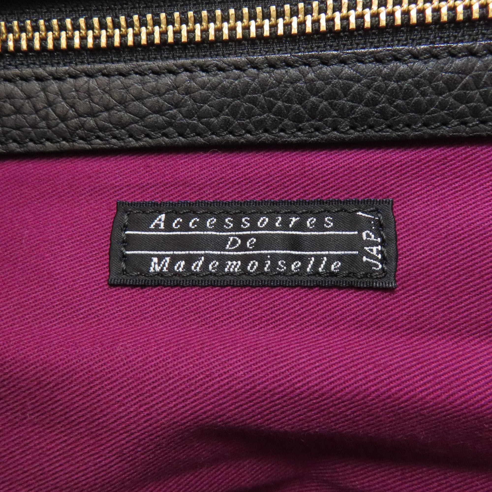 A.D.M.J Black Leather Boston Bag (Pre-Owned)