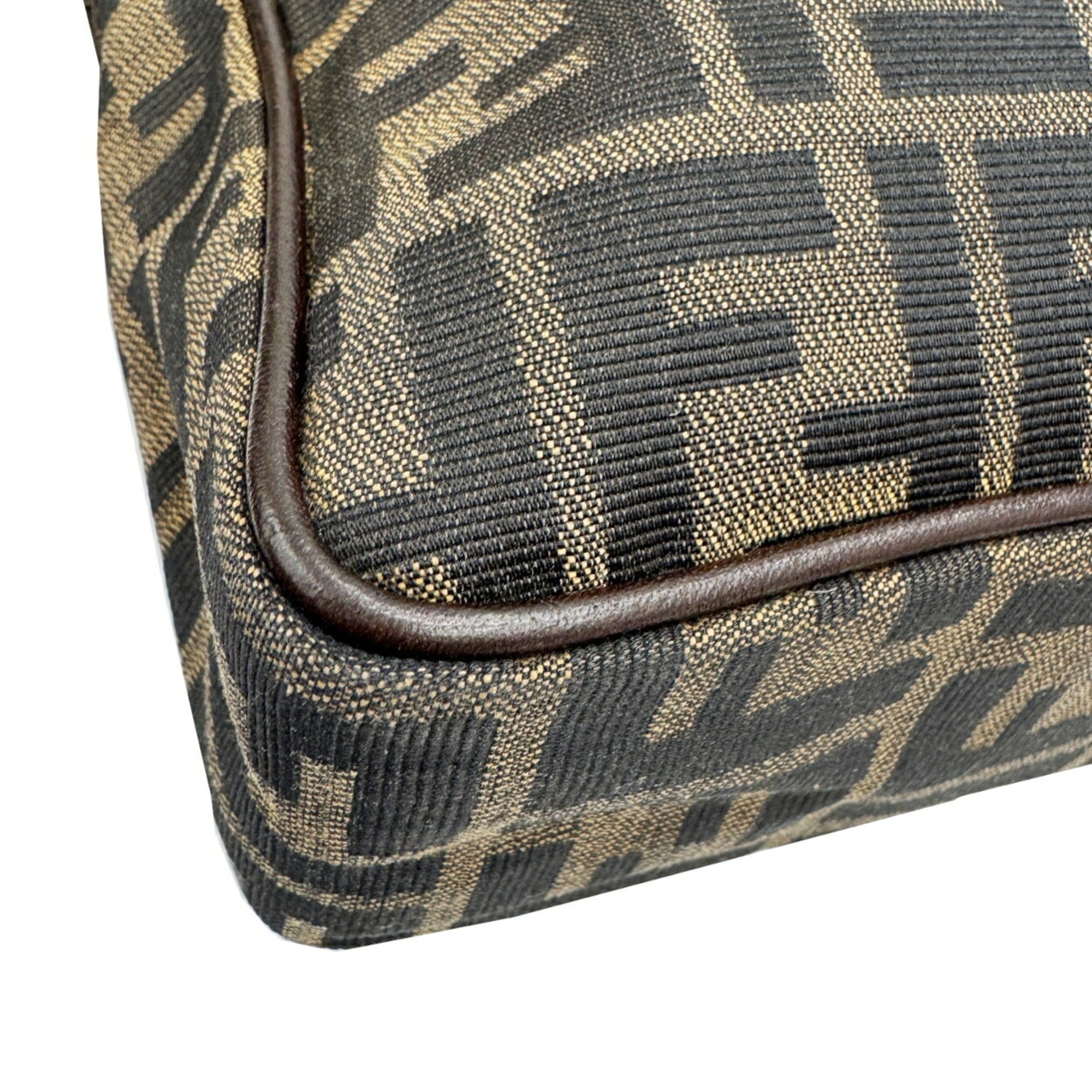 Fendi Brown Canvas Leather Handbag (Pre-Owned)
