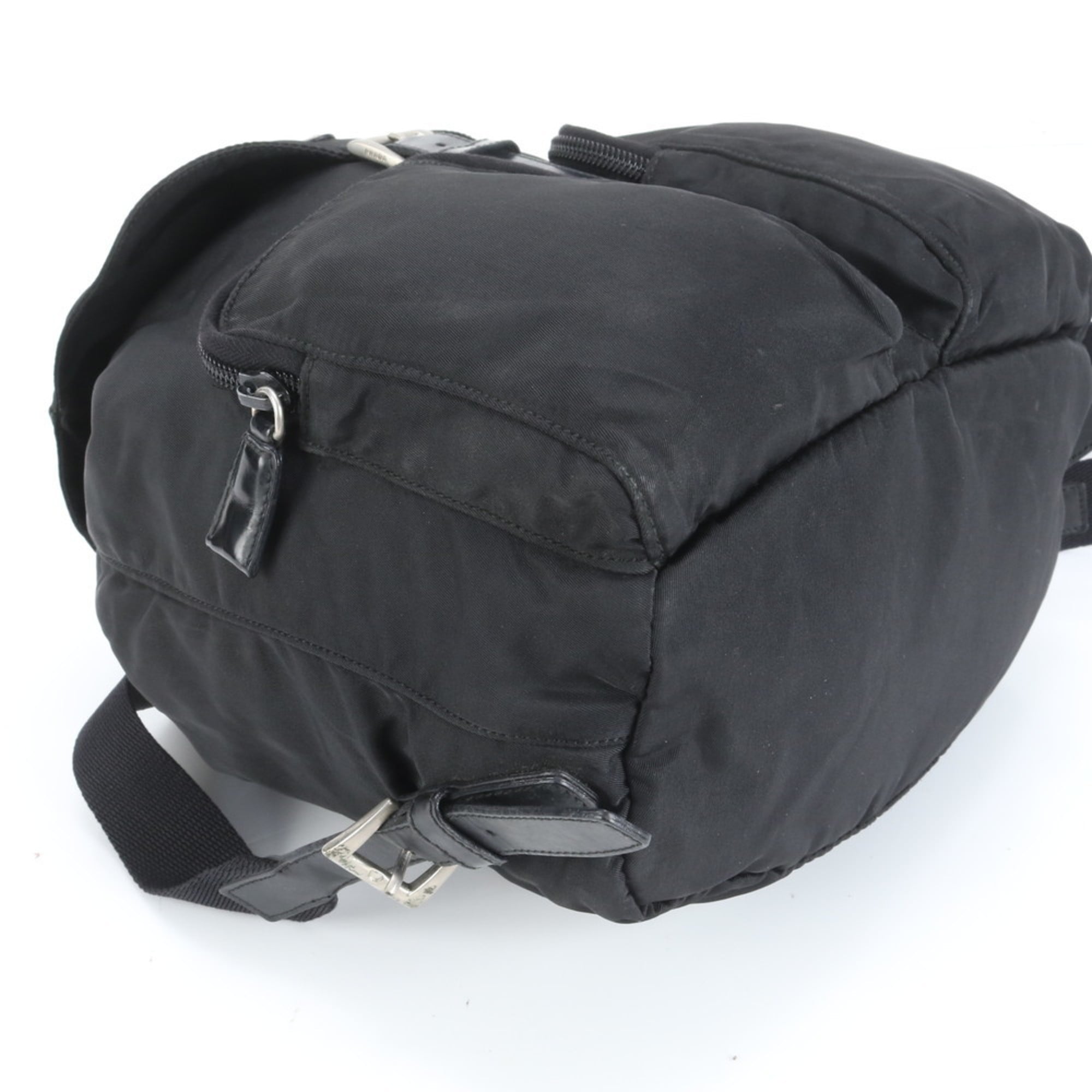 Prada Black Leather Nylon Backpack (Pre-Owned)