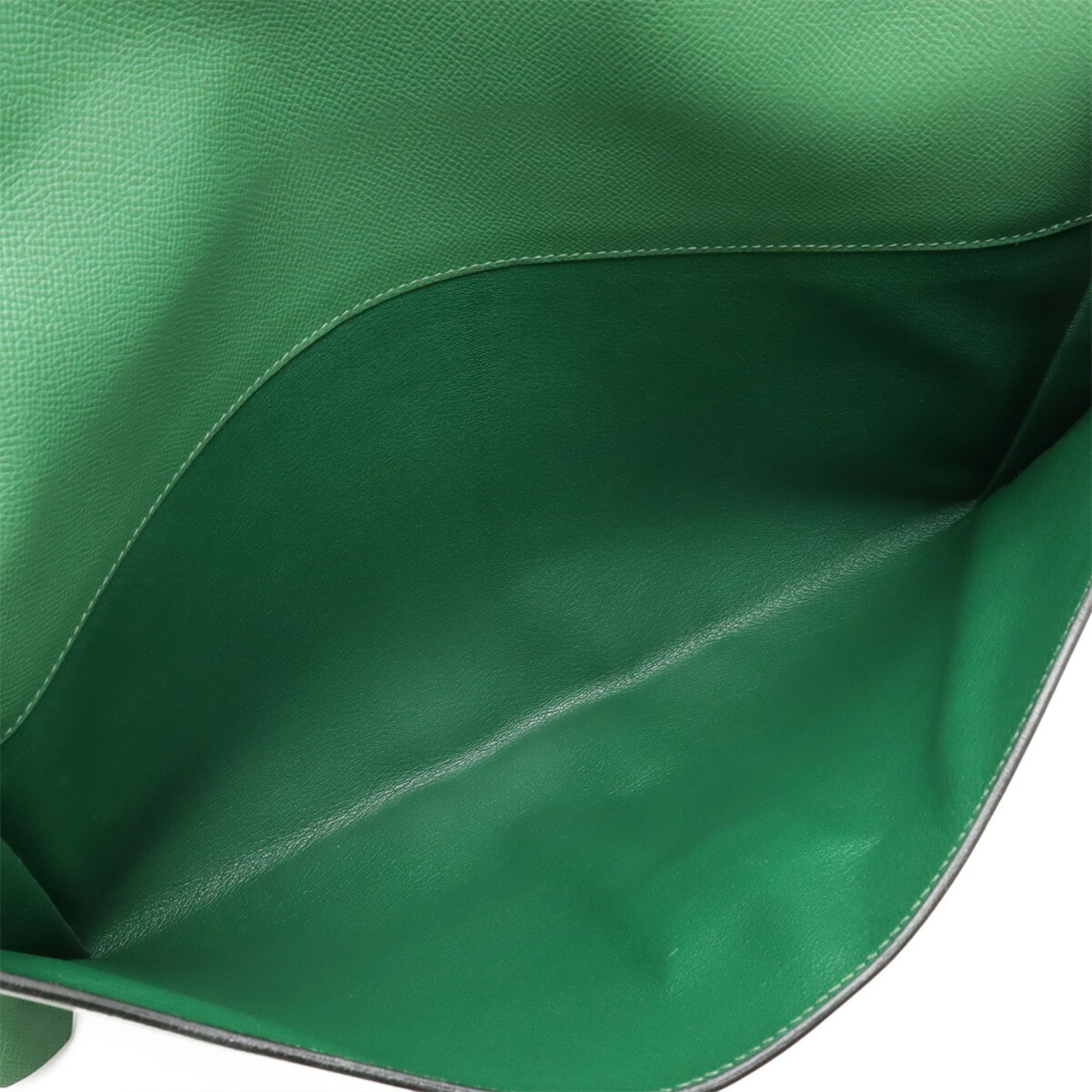 Hermes Green Courchevel Leather Clutch Bag (Pre-Owned)