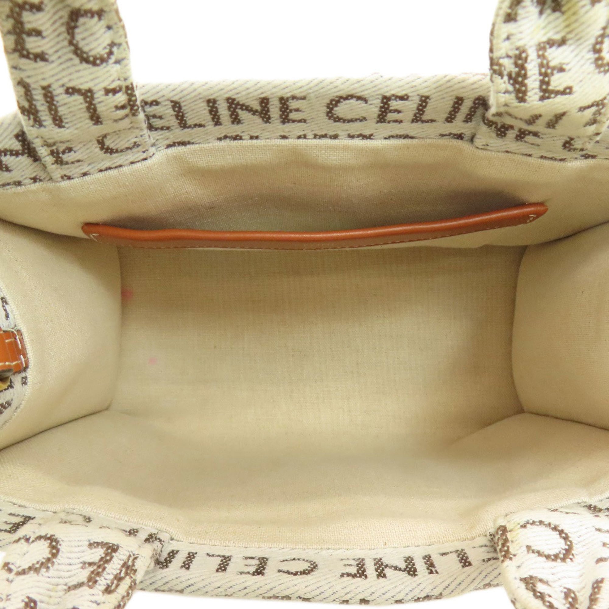 Celine White Canvas Handbag (Pre-Owned)