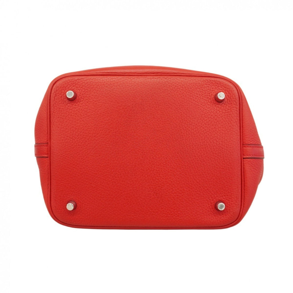 Hermes Rouge Casaque Taurillon Clemence Leather Handbag (Pre-Owned)