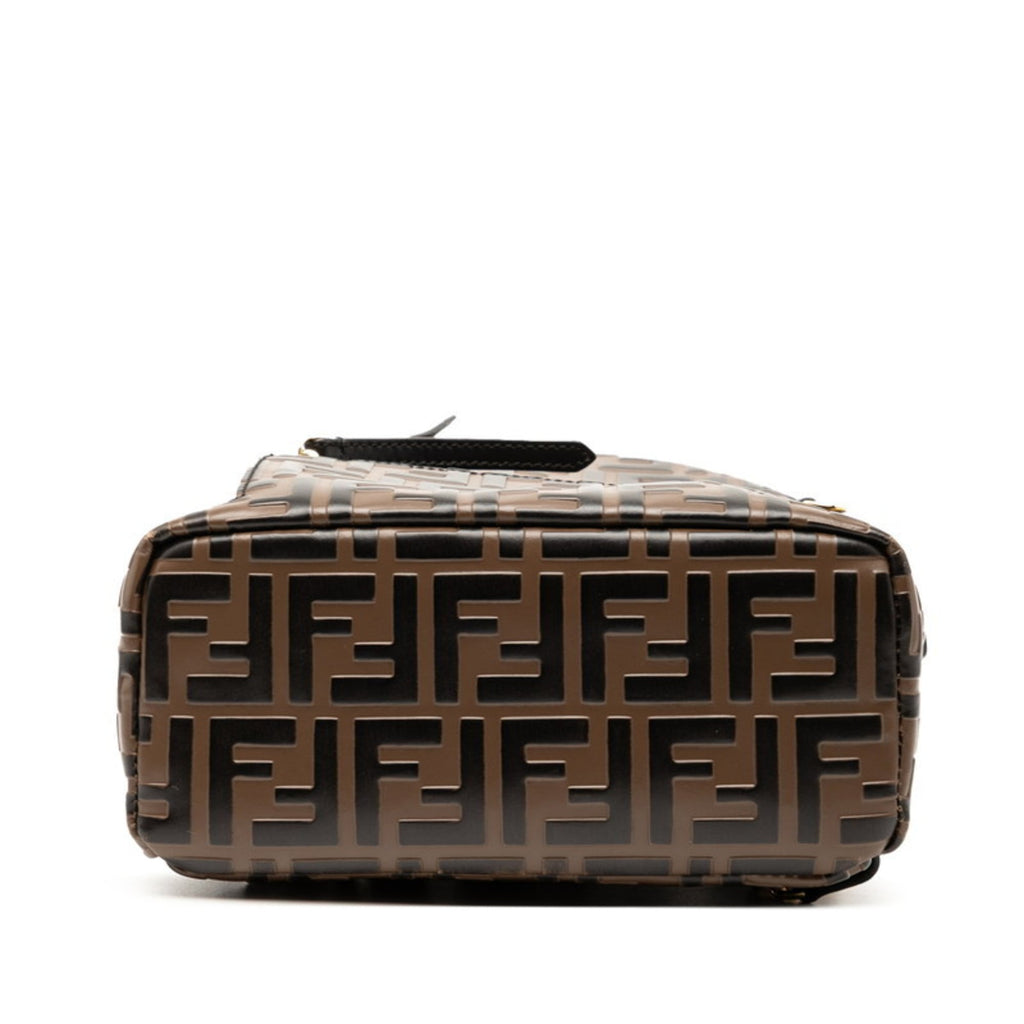 Fendi Black Brown Leather Backpack (Pre-Owned)