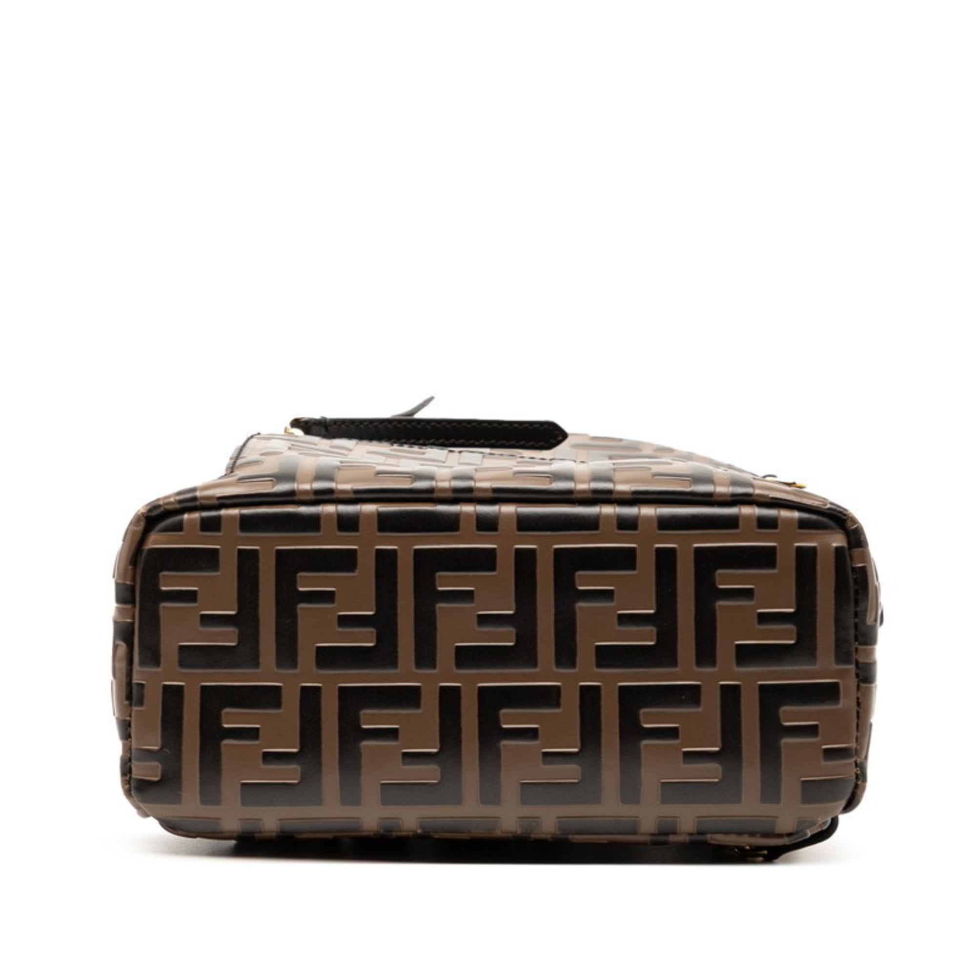 Fendi Black Brown Leather Backpack (Pre-Owned)