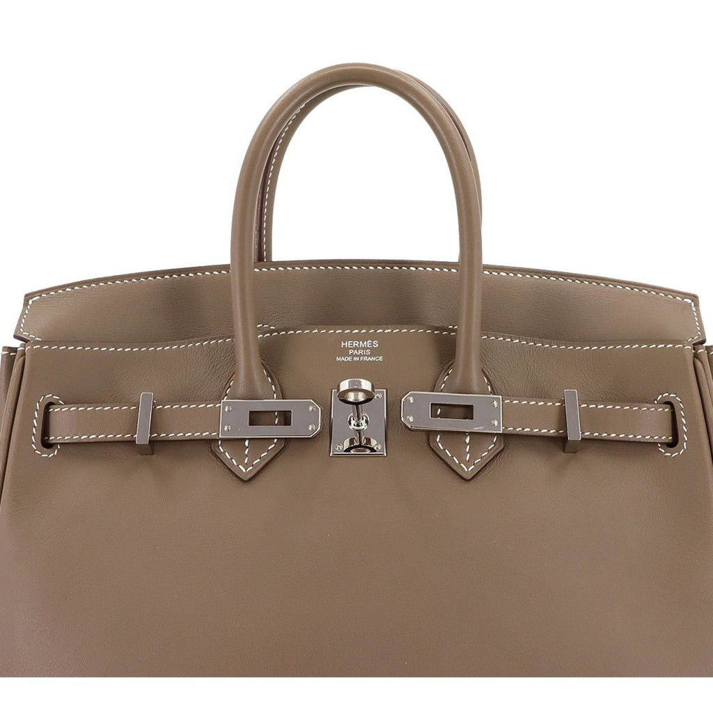 Hermes Etoupe Gray Swift Leather Handbag (Pre-Owned)