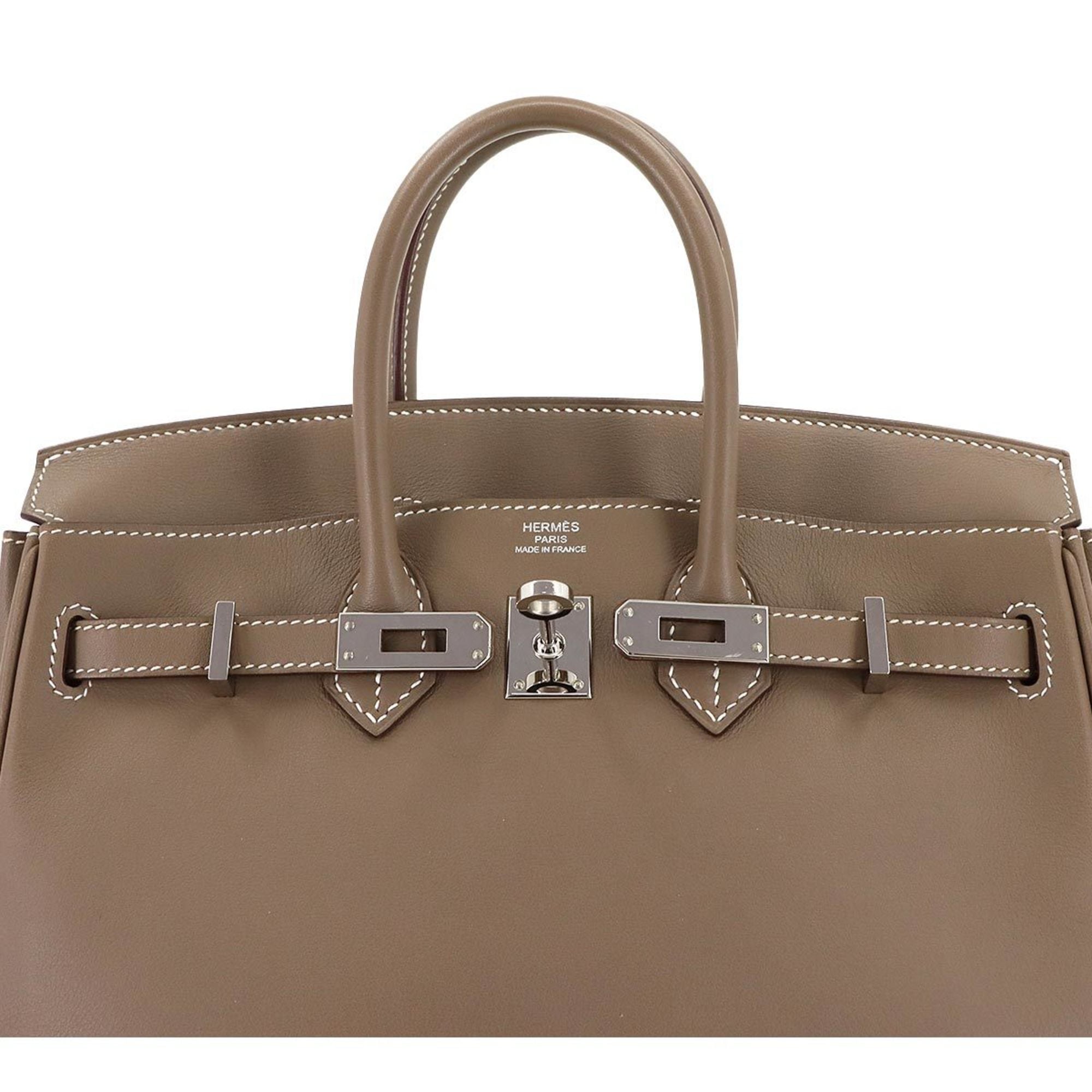 Hermes Etoupe Gray Swift Leather Handbag (Pre-Owned)